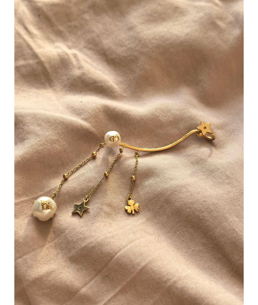 CHRISTIAN DIOR Золотые латунные серьги, фото 2