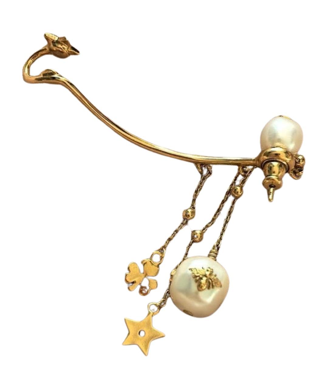 CHRISTIAN DIOR Золотые латунные серьги, фото 1