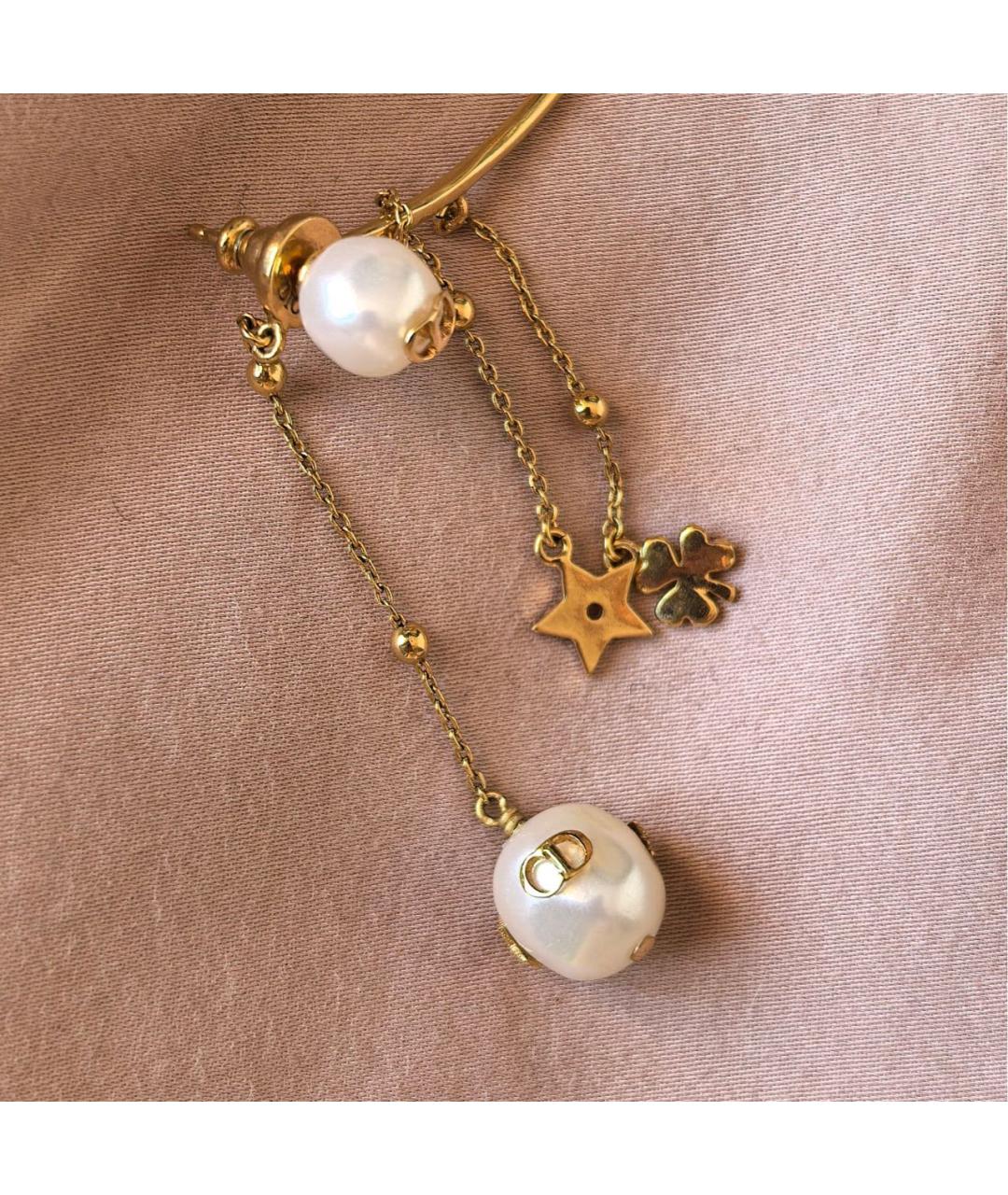 CHRISTIAN DIOR Золотые латунные серьги, фото 3