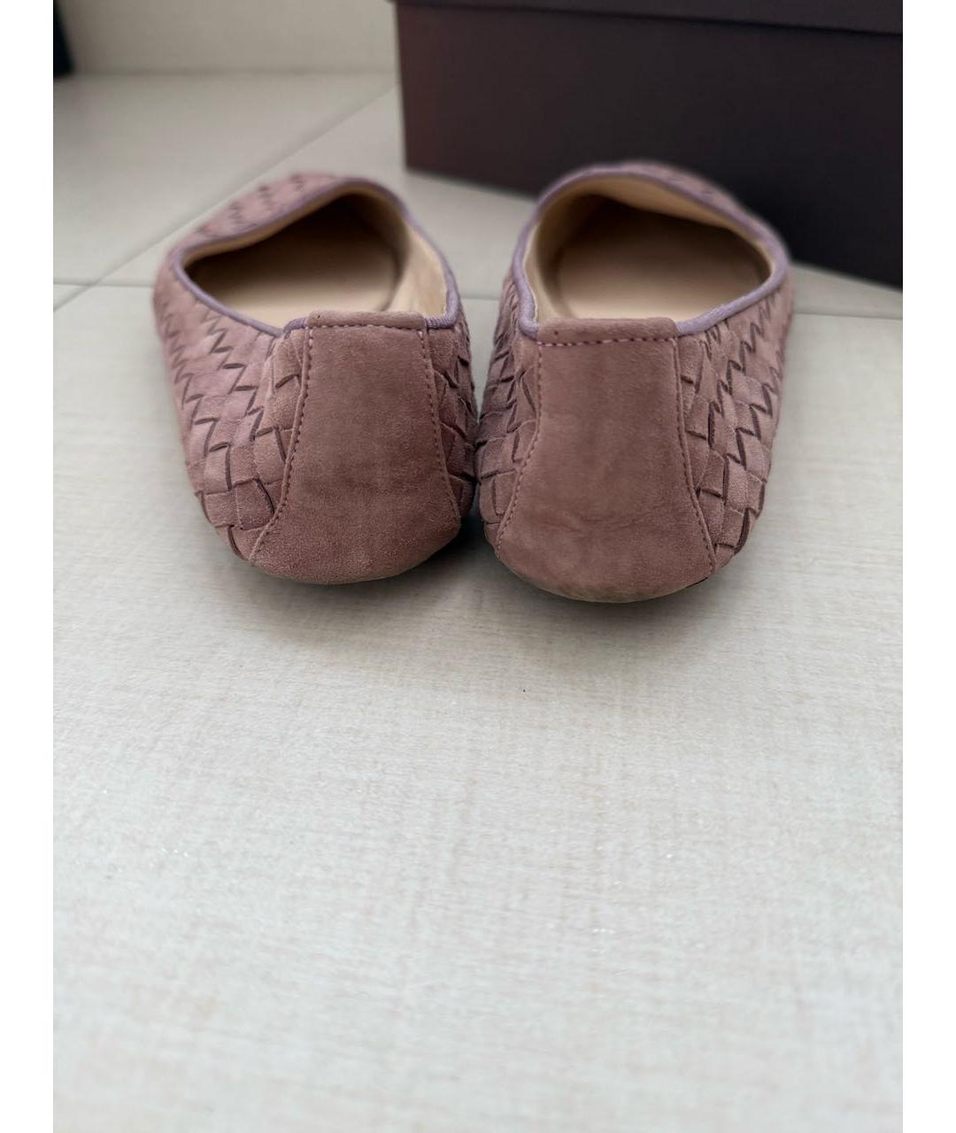 BOTTEGA VENETA Розовые замшевые балетки, фото 4