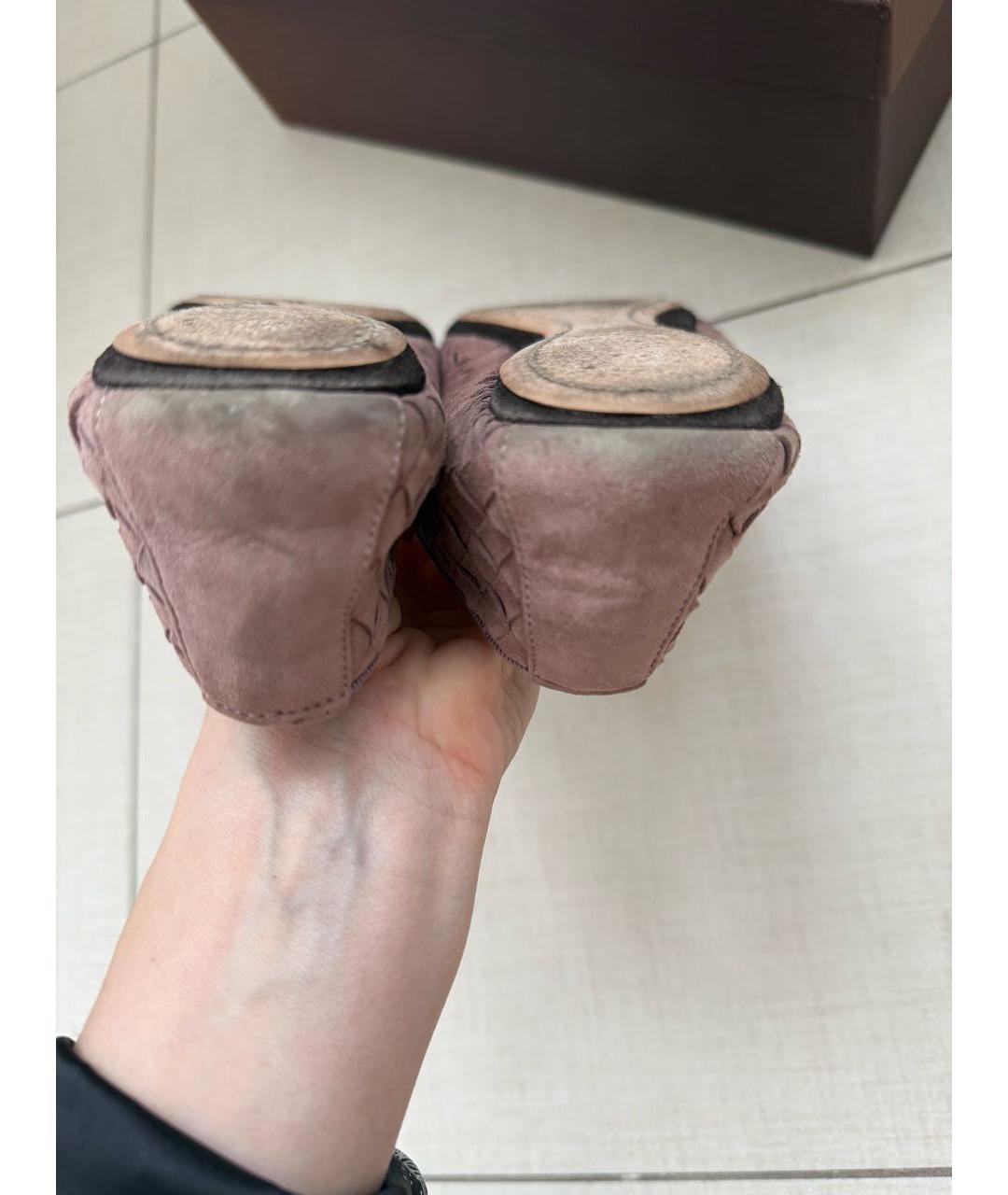 BOTTEGA VENETA Розовые замшевые балетки, фото 6