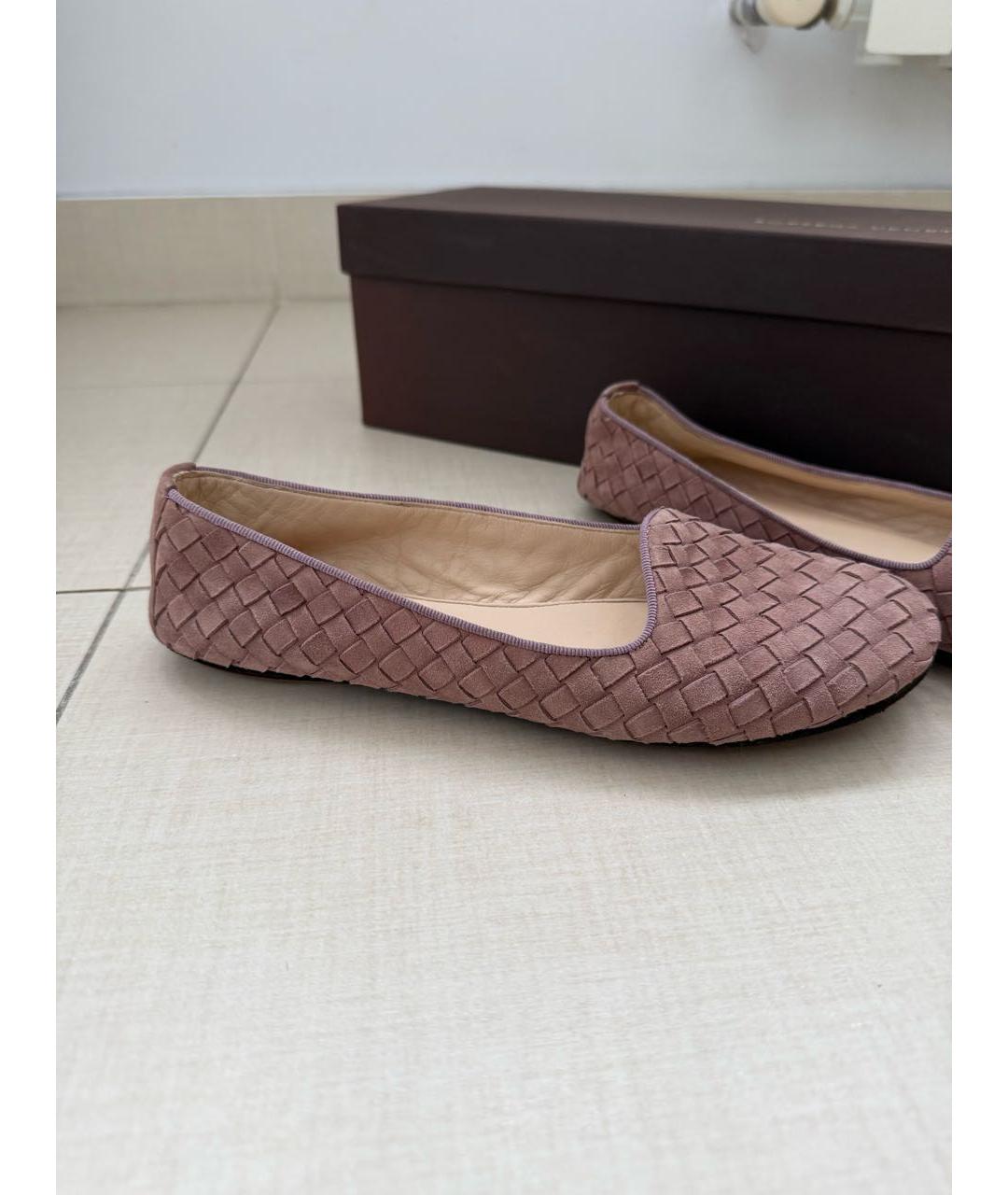 BOTTEGA VENETA Розовые замшевые балетки, фото 7