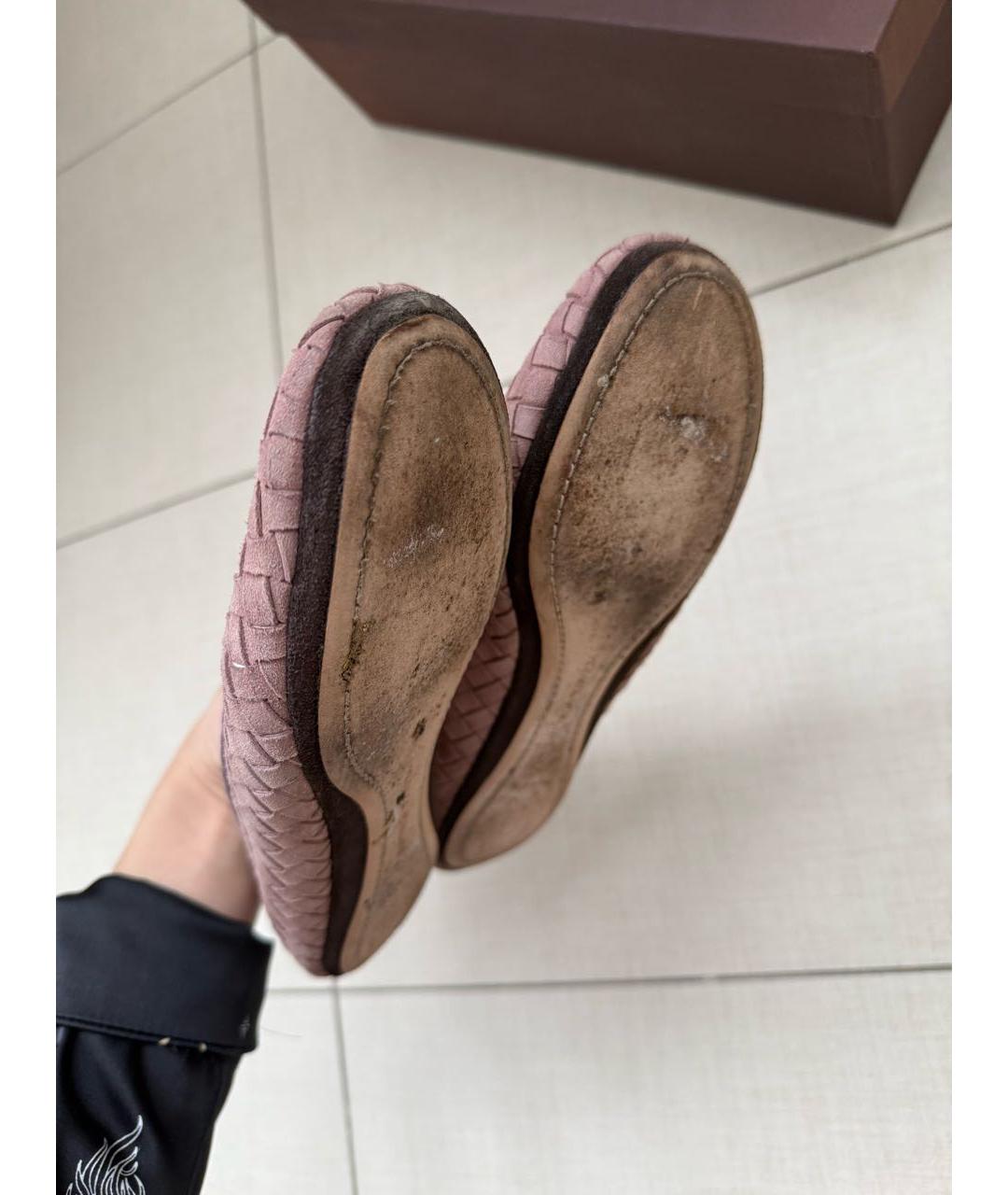 BOTTEGA VENETA Розовые замшевые балетки, фото 5