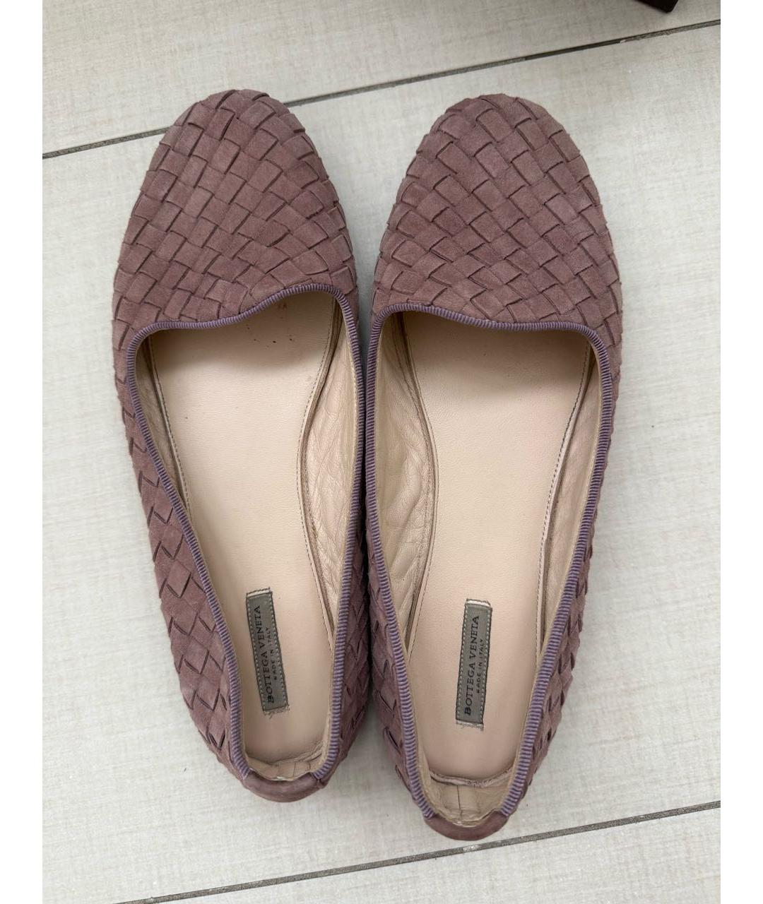 BOTTEGA VENETA Розовые замшевые балетки, фото 3
