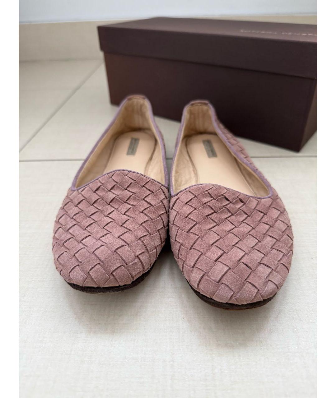 BOTTEGA VENETA Розовые замшевые балетки, фото 2