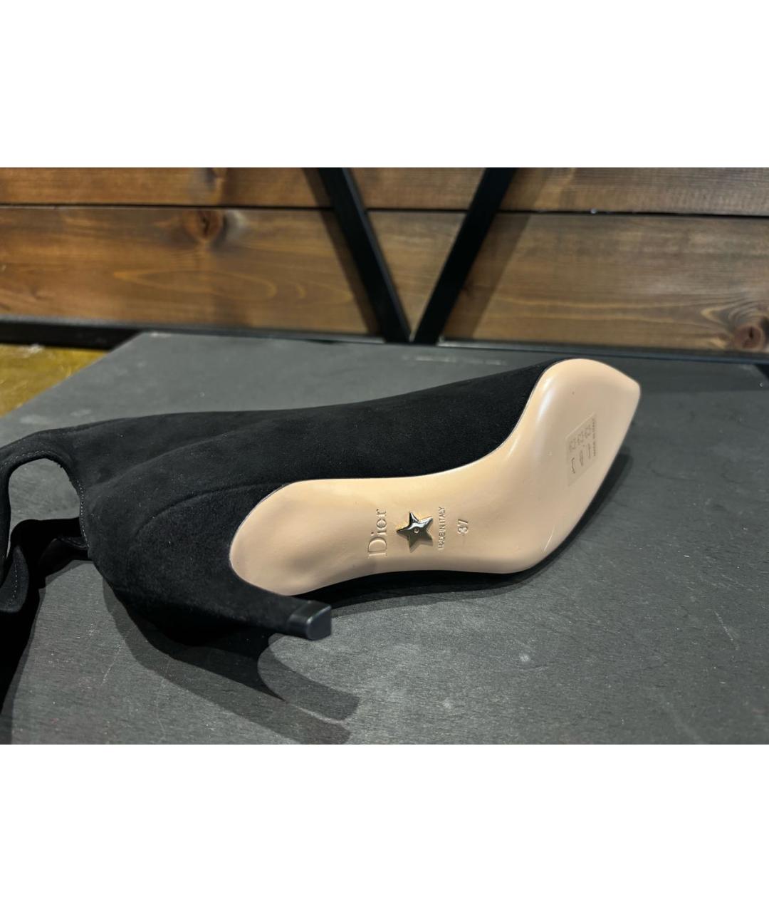 CHRISTIAN DIOR Черные замшевые ботильоны, фото 7