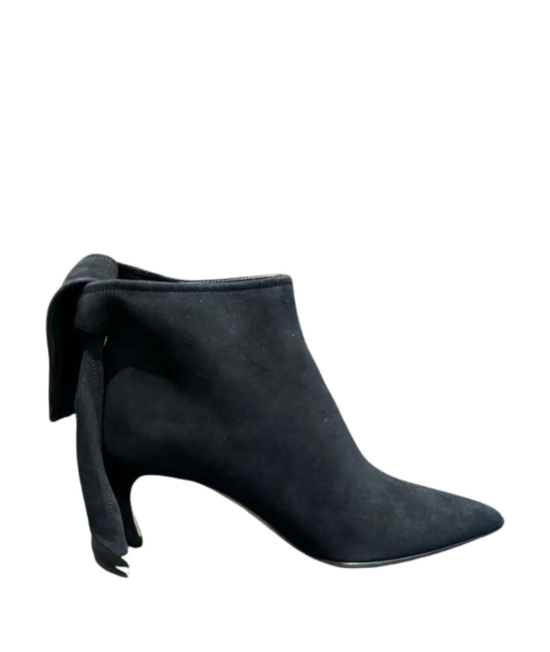 CHRISTIAN DIOR Черные замшевые ботильоны, фото 1