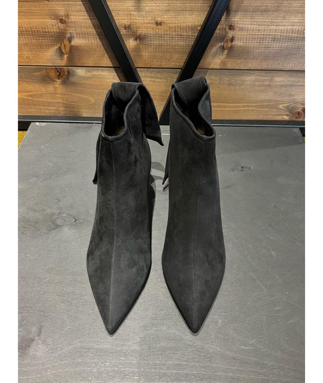 CHRISTIAN DIOR Черные замшевые ботильоны, фото 3
