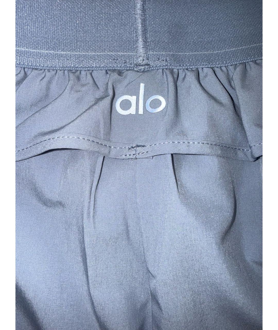 ALO YOGA Голубые полиэстеровые спортивные брюки и шорты, фото 3