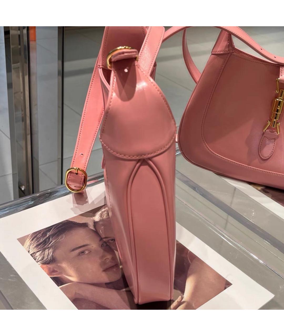 GUCCI Розовая кожаная сумка через плечо, фото 4