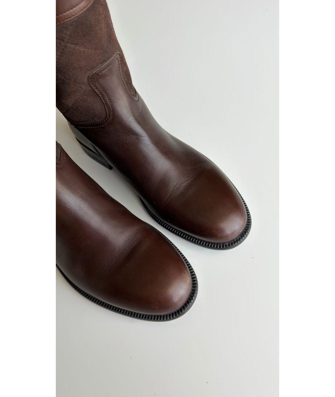 CHANEL Коричневые кожаные полусапоги, фото 3