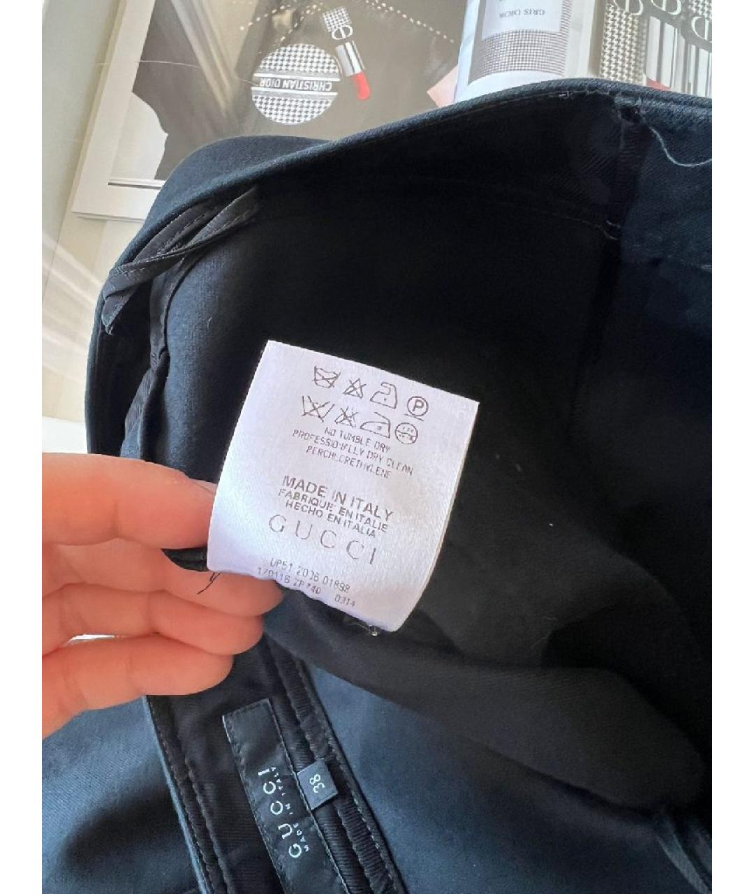 GUCCI Черная хлопковая юбка миди, фото 8