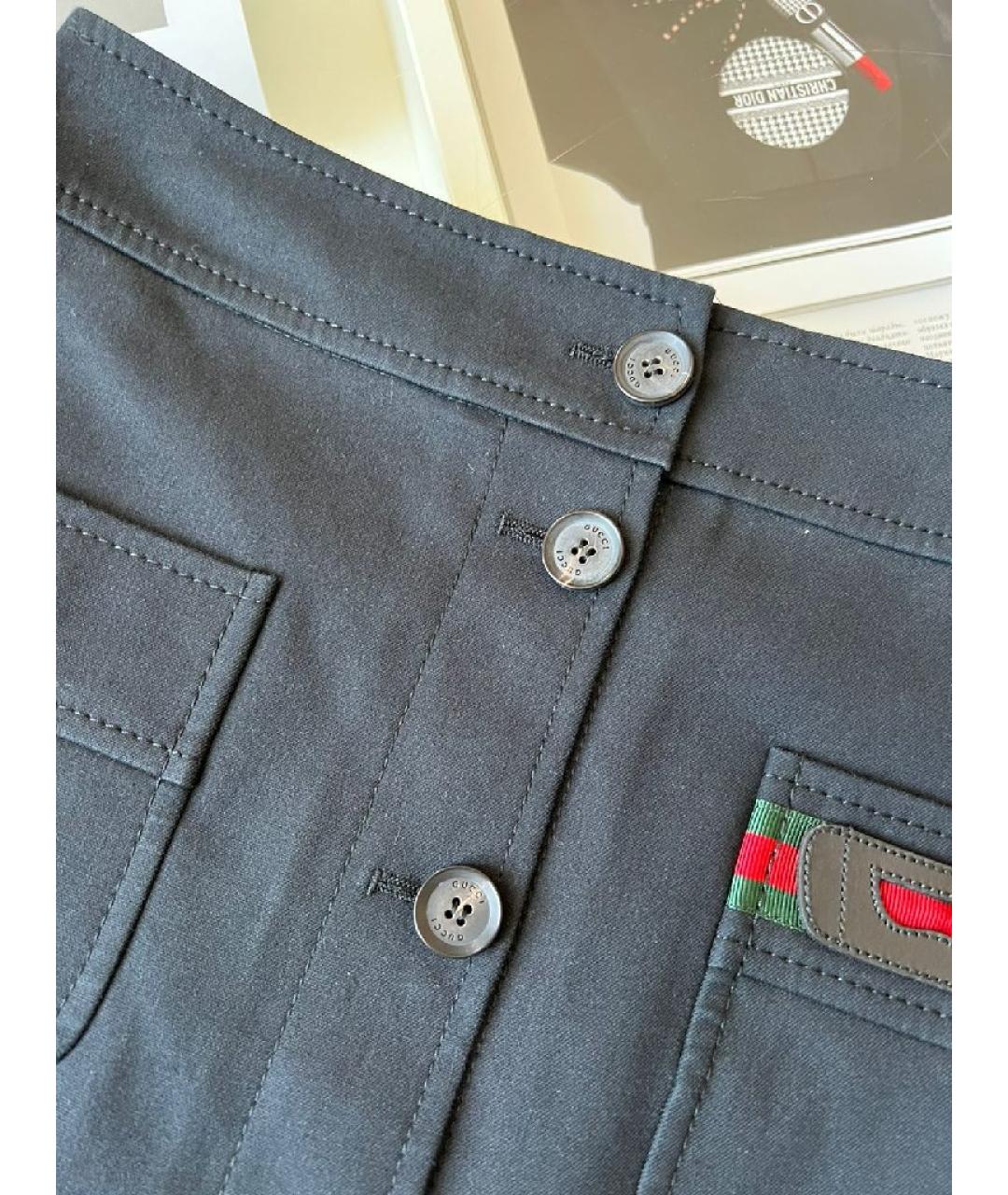 GUCCI Черная хлопковая юбка миди, фото 7