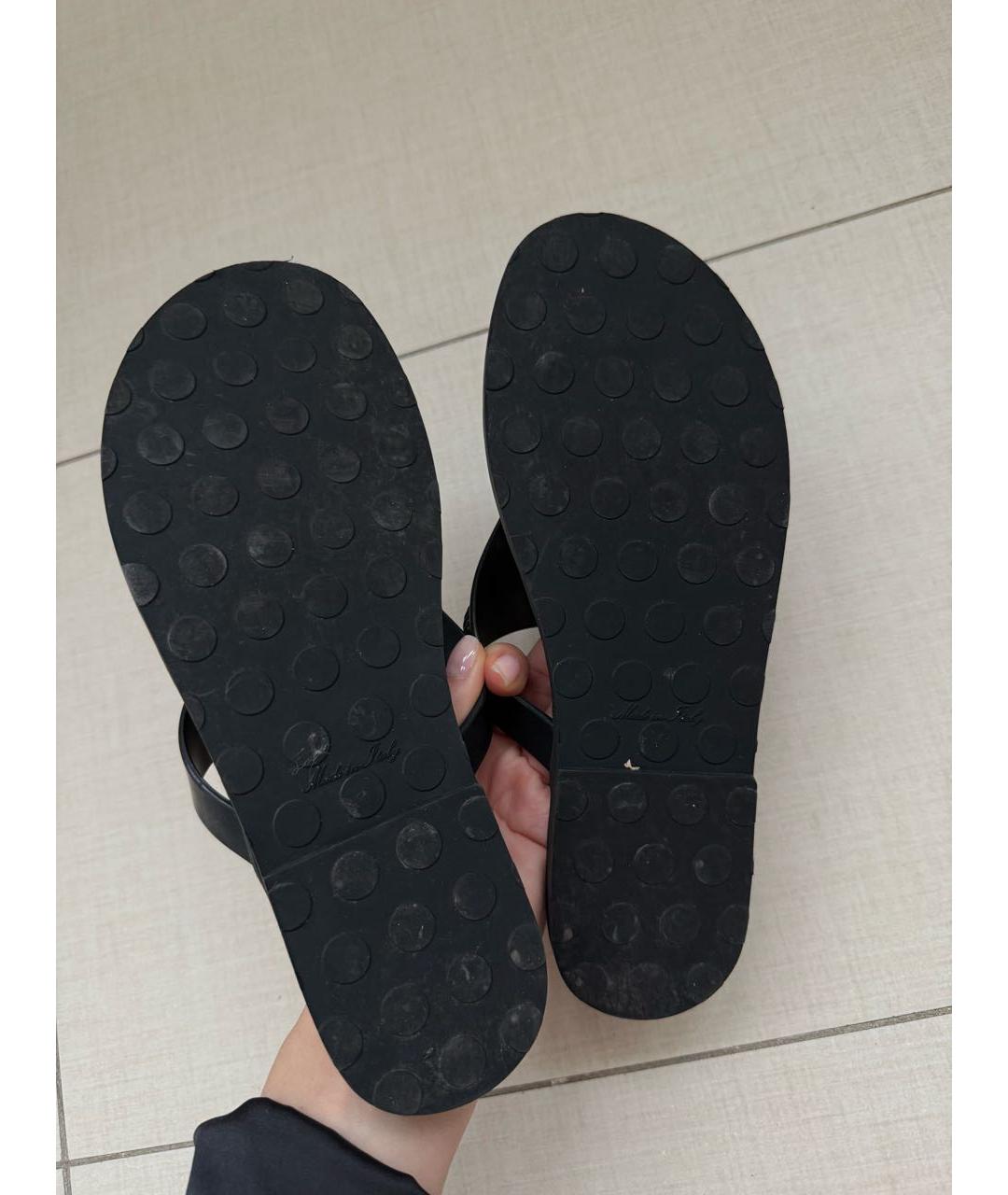 SAINT LAURENT Черные резиновые шлепанцы, фото 5