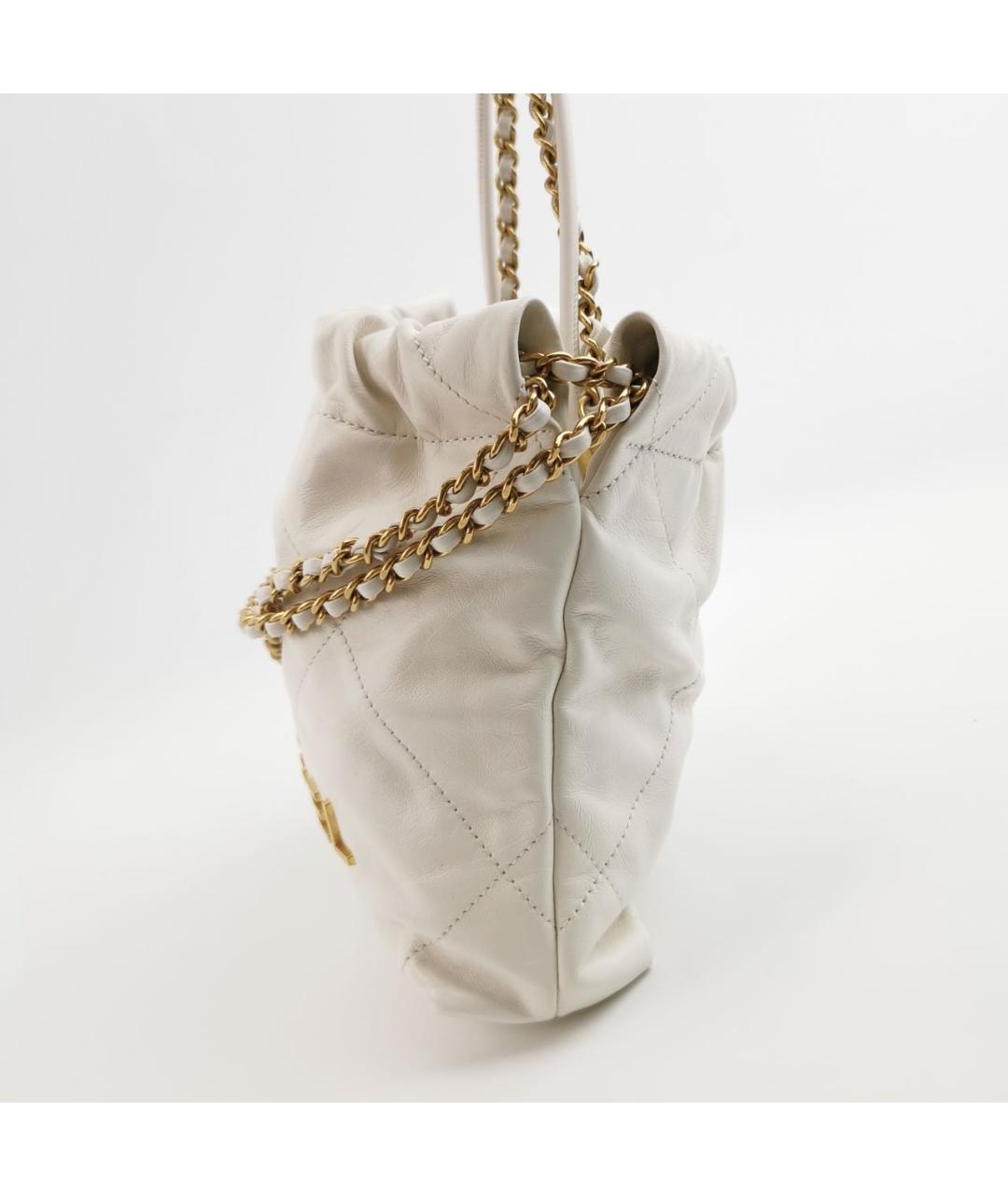 CHANEL Белая кожаная сумка через плечо, фото 3