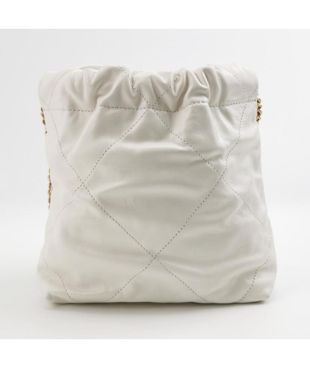 CHANEL Белая кожаная сумка через плечо, фото 4