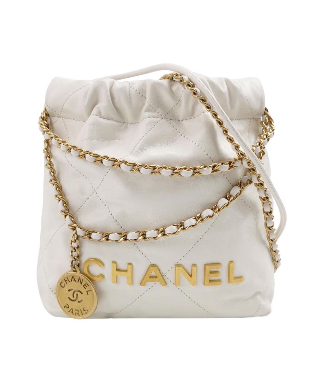 CHANEL Белая кожаная сумка через плечо, фото 9