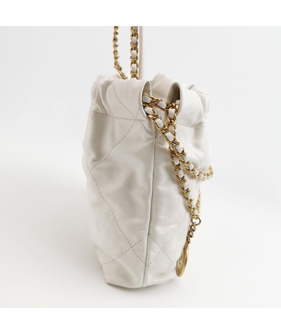 CHANEL Белая кожаная сумка через плечо, фото 2