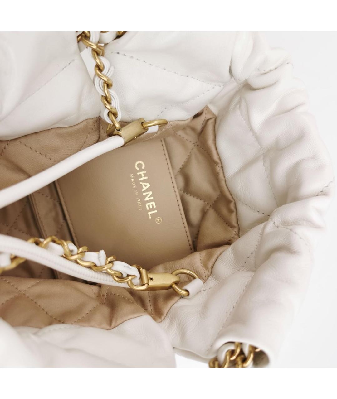 CHANEL Белая кожаная сумка через плечо, фото 7