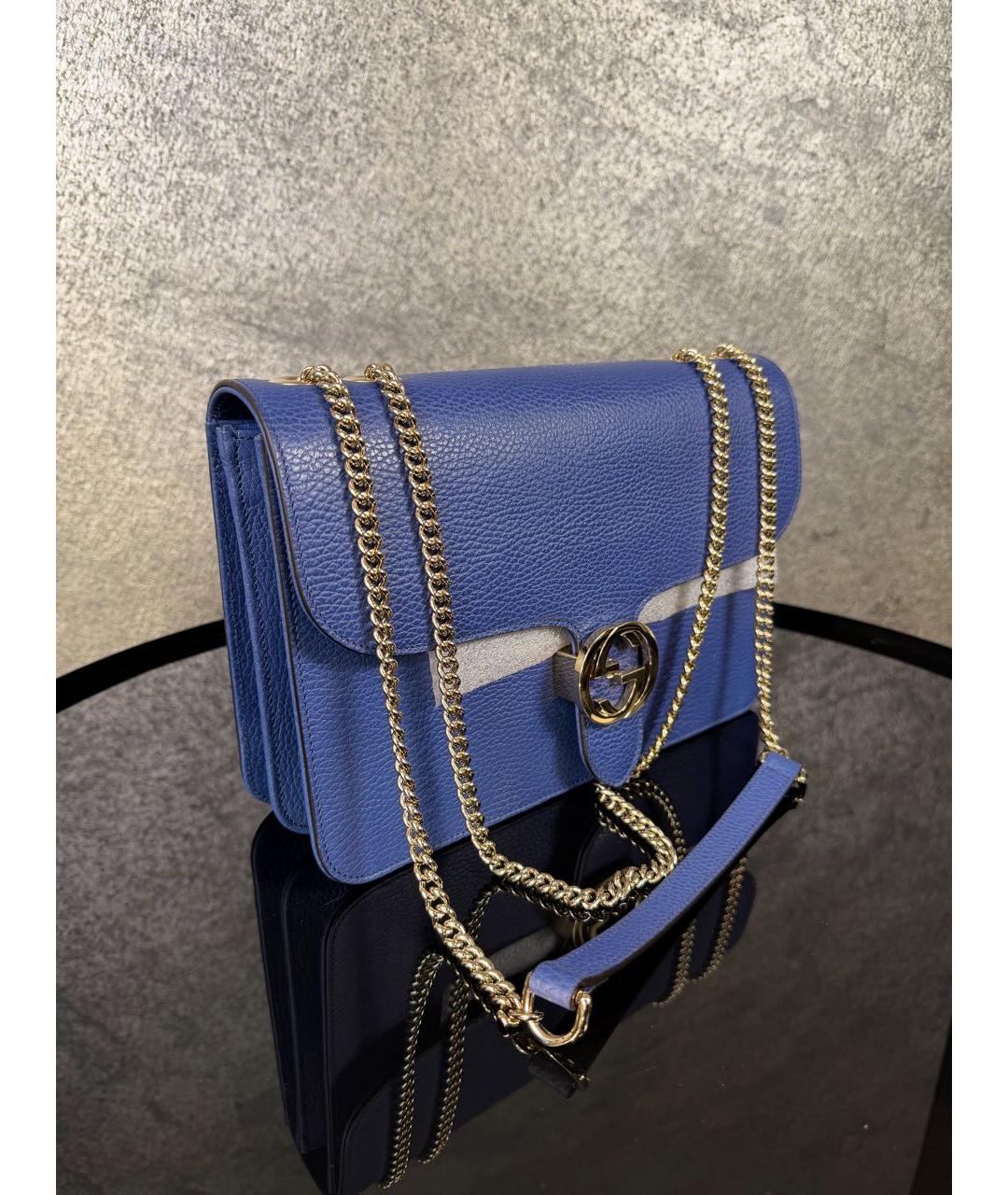 GUCCI Синяя кожаная сумка через плечо, фото 2