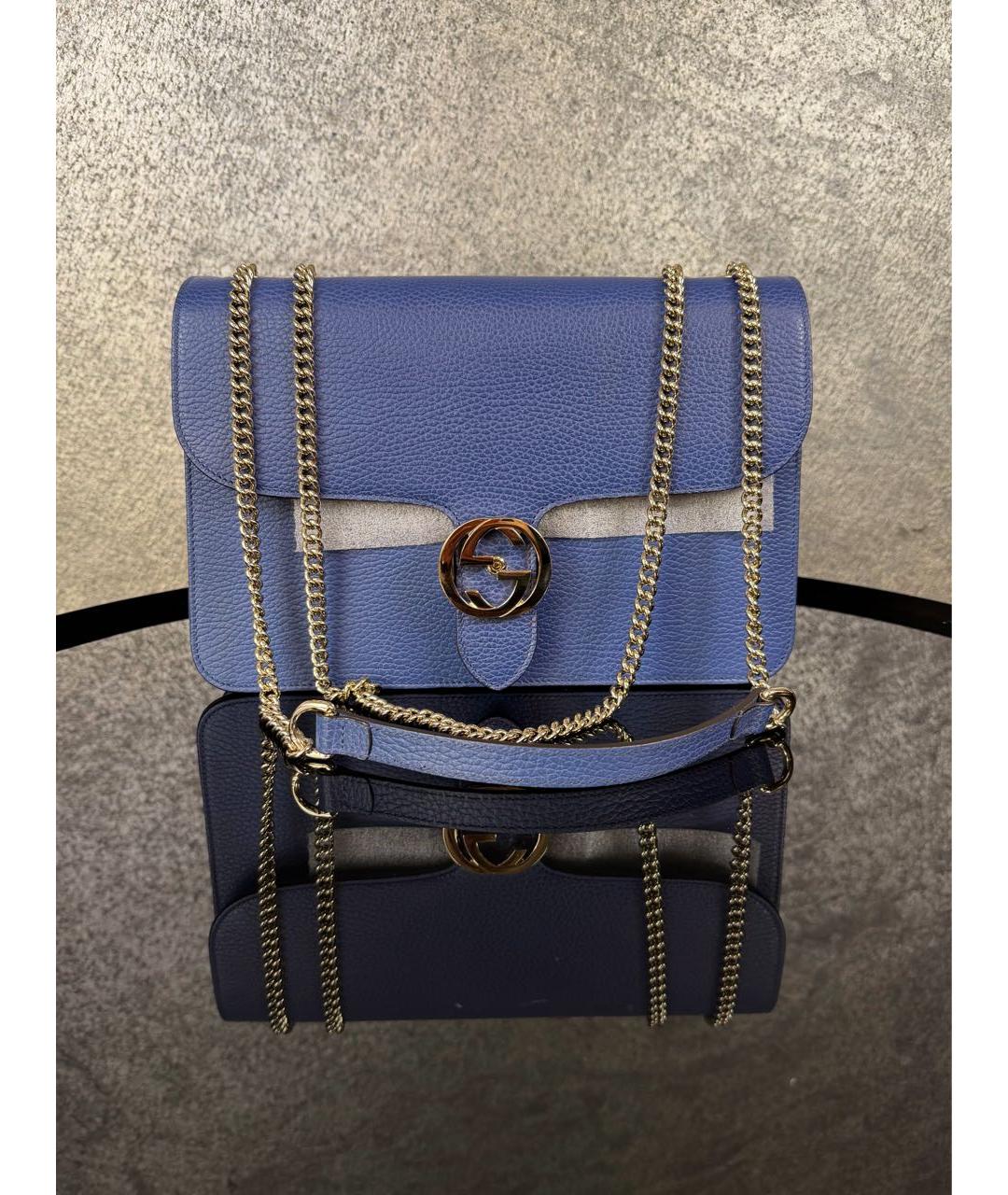 GUCCI Синяя кожаная сумка через плечо, фото 5