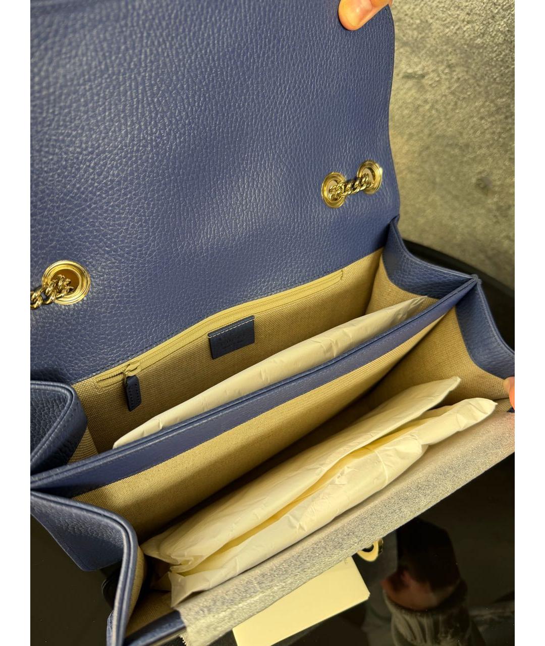 GUCCI Синяя кожаная сумка через плечо, фото 4