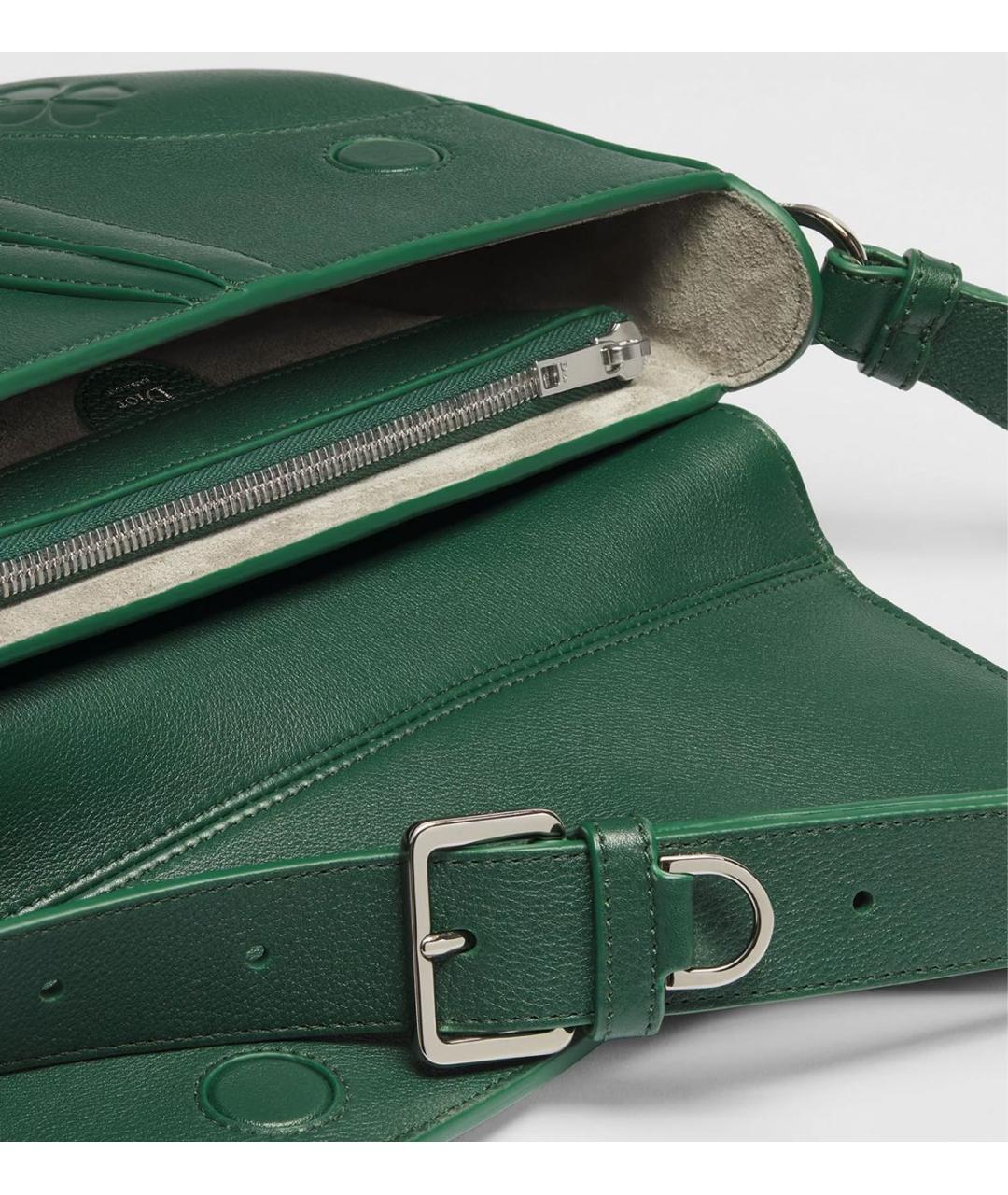 CHRISTIAN DIOR Зеленая кожаная сумка на плечо, фото 5