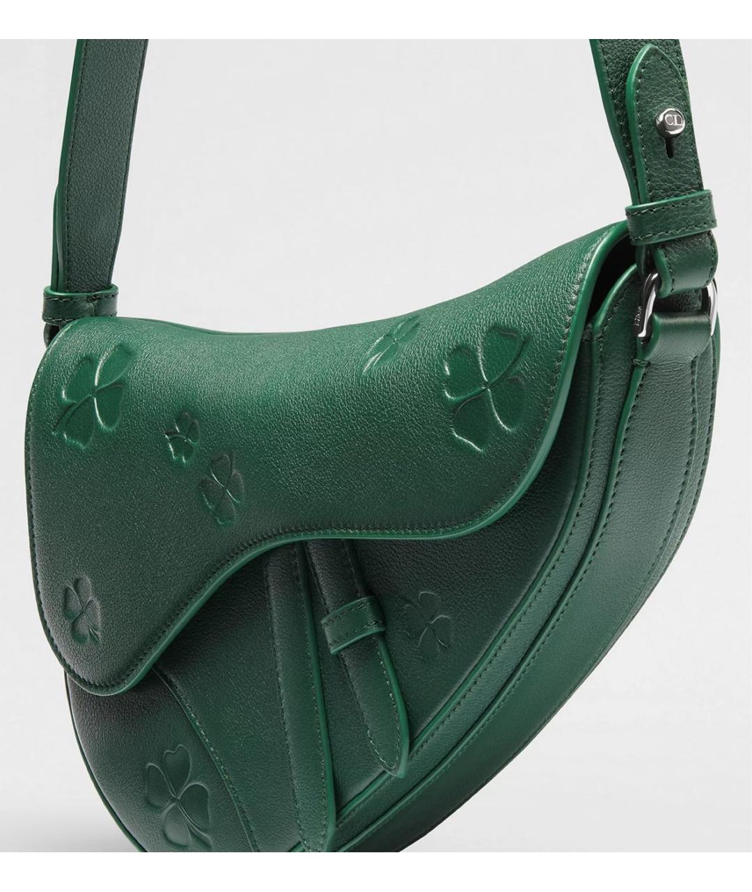 CHRISTIAN DIOR Зеленая кожаная сумка на плечо, фото 4