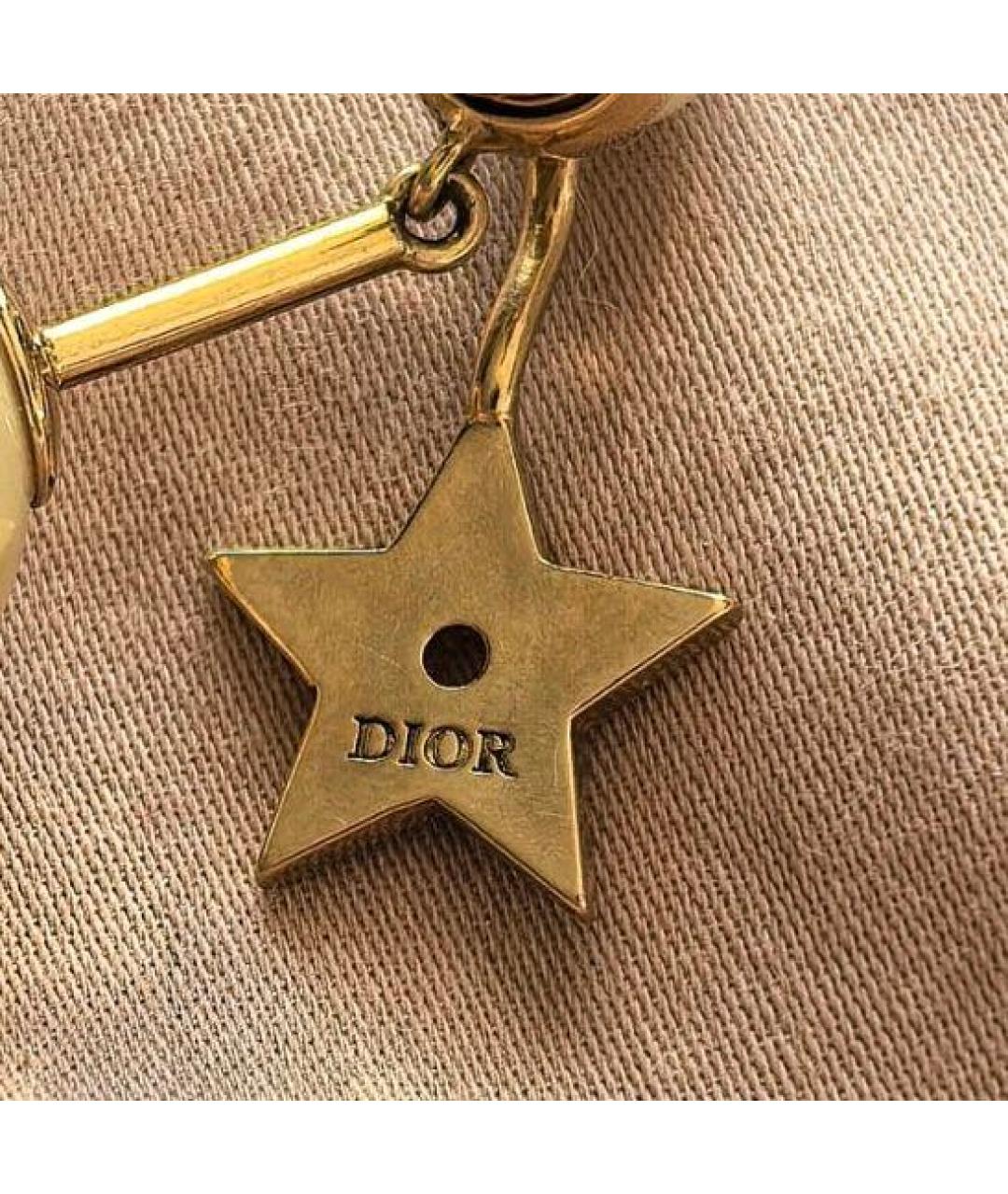 CHRISTIAN DIOR Золотые латунные серьги, фото 3