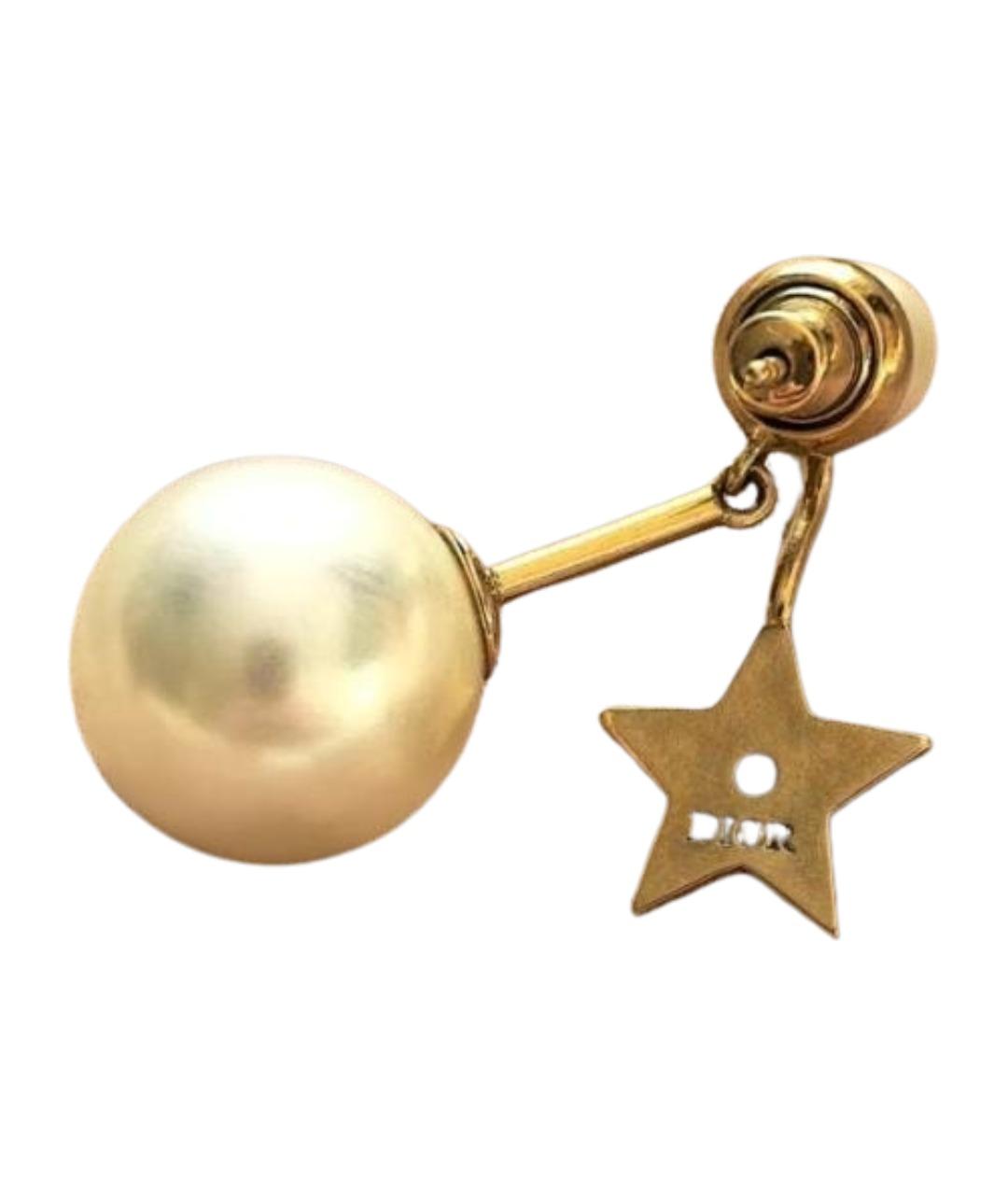 CHRISTIAN DIOR Золотые латунные серьги, фото 1