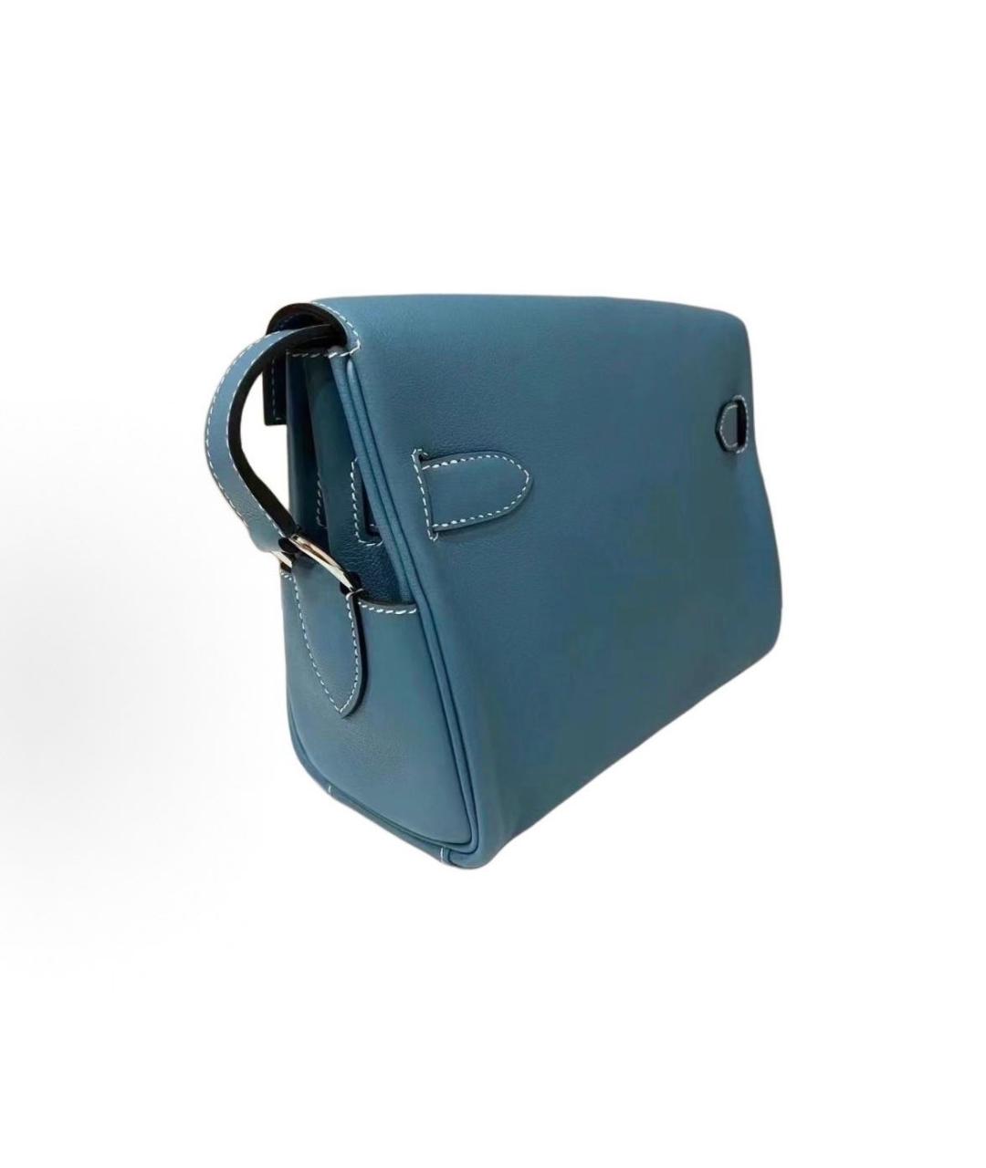HERMES Голубая кожаная сумка через плечо, фото 2