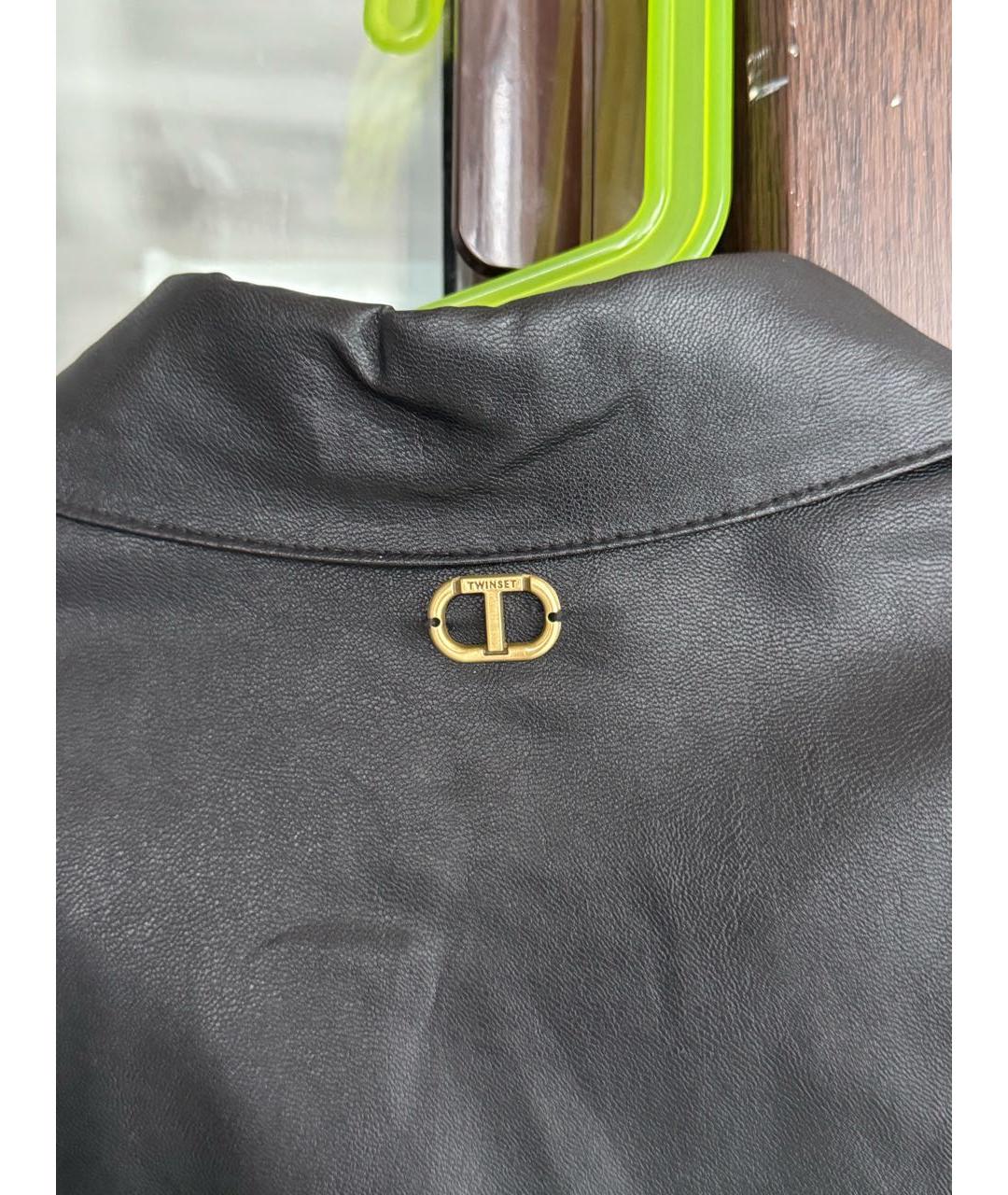 TWIN-SET Черное полиэстеровое повседневное платье, фото 4