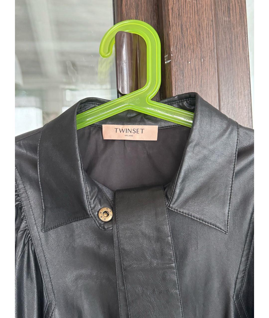 TWIN-SET Черное полиэстеровое повседневное платье, фото 2