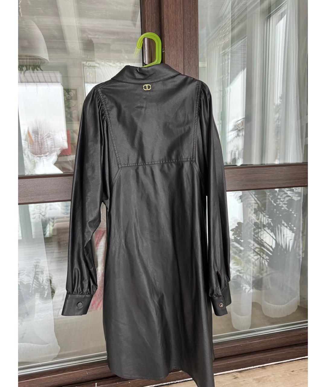 TWIN-SET Черное полиэстеровое повседневное платье, фото 3