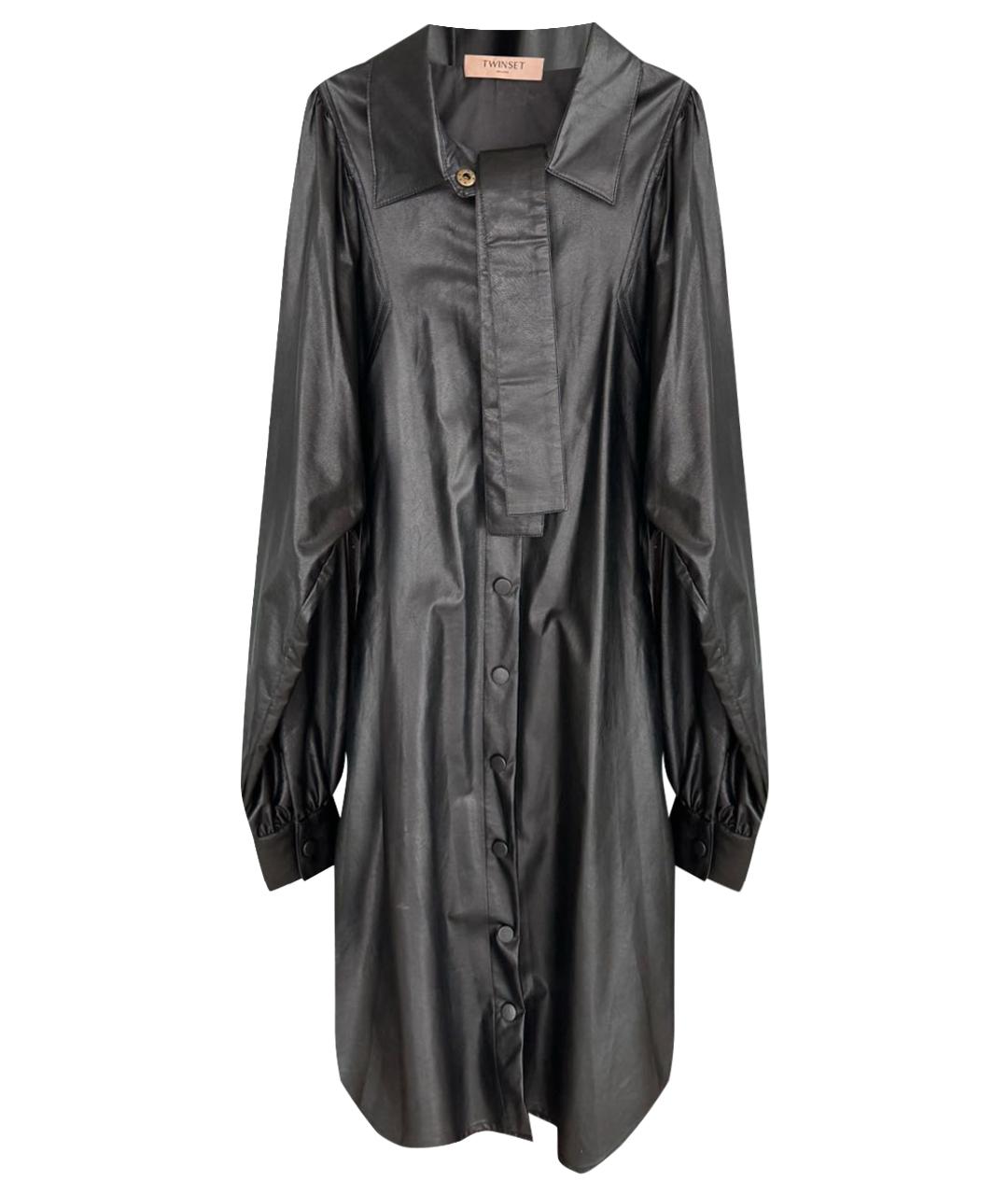 TWIN-SET Черное полиэстеровое повседневное платье, фото 1