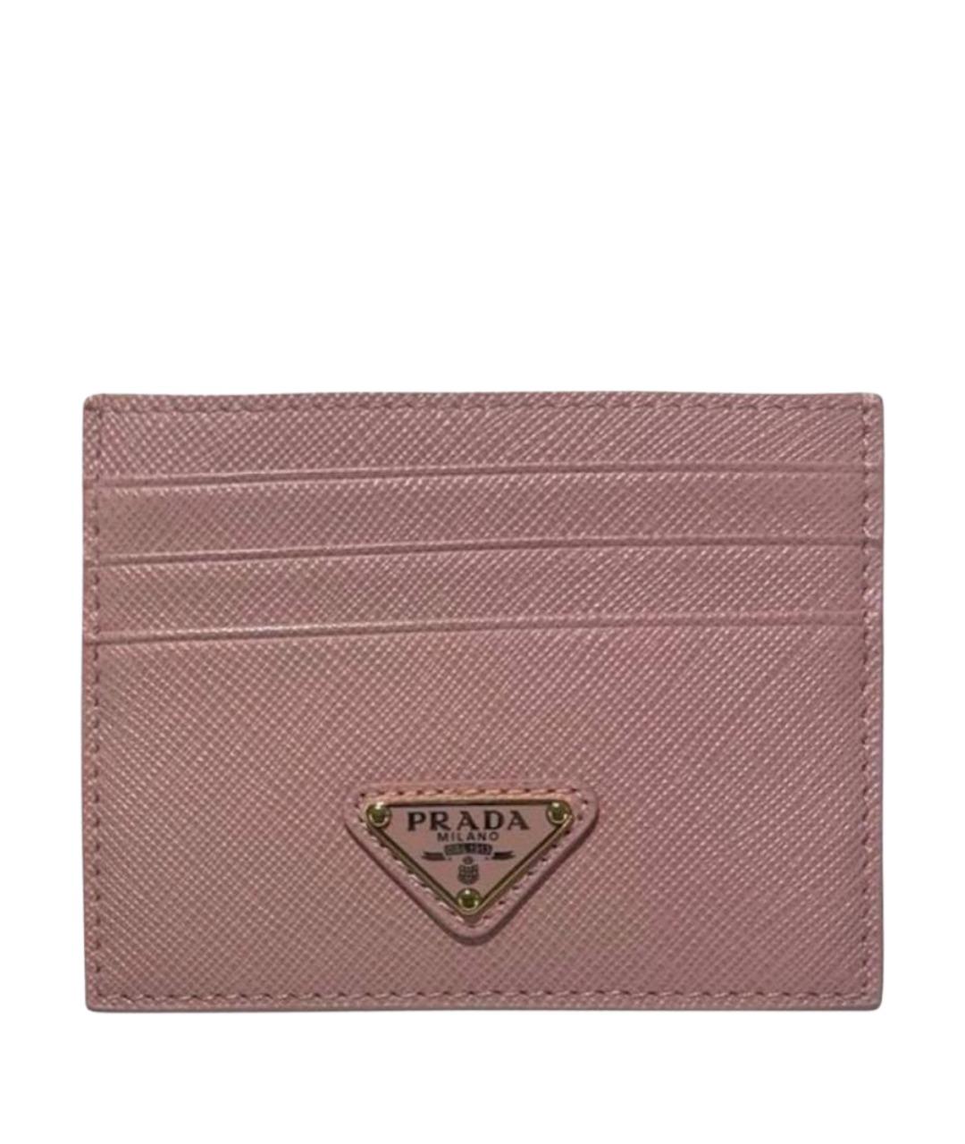 PRADA Розовый кожаный кардхолдер, фото 1