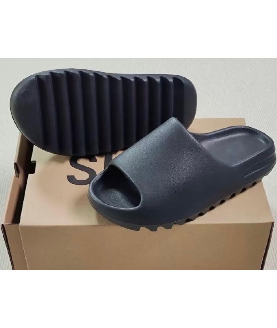 ADIDAS YEEZY Черные резиновые шлепанцы, фото 2