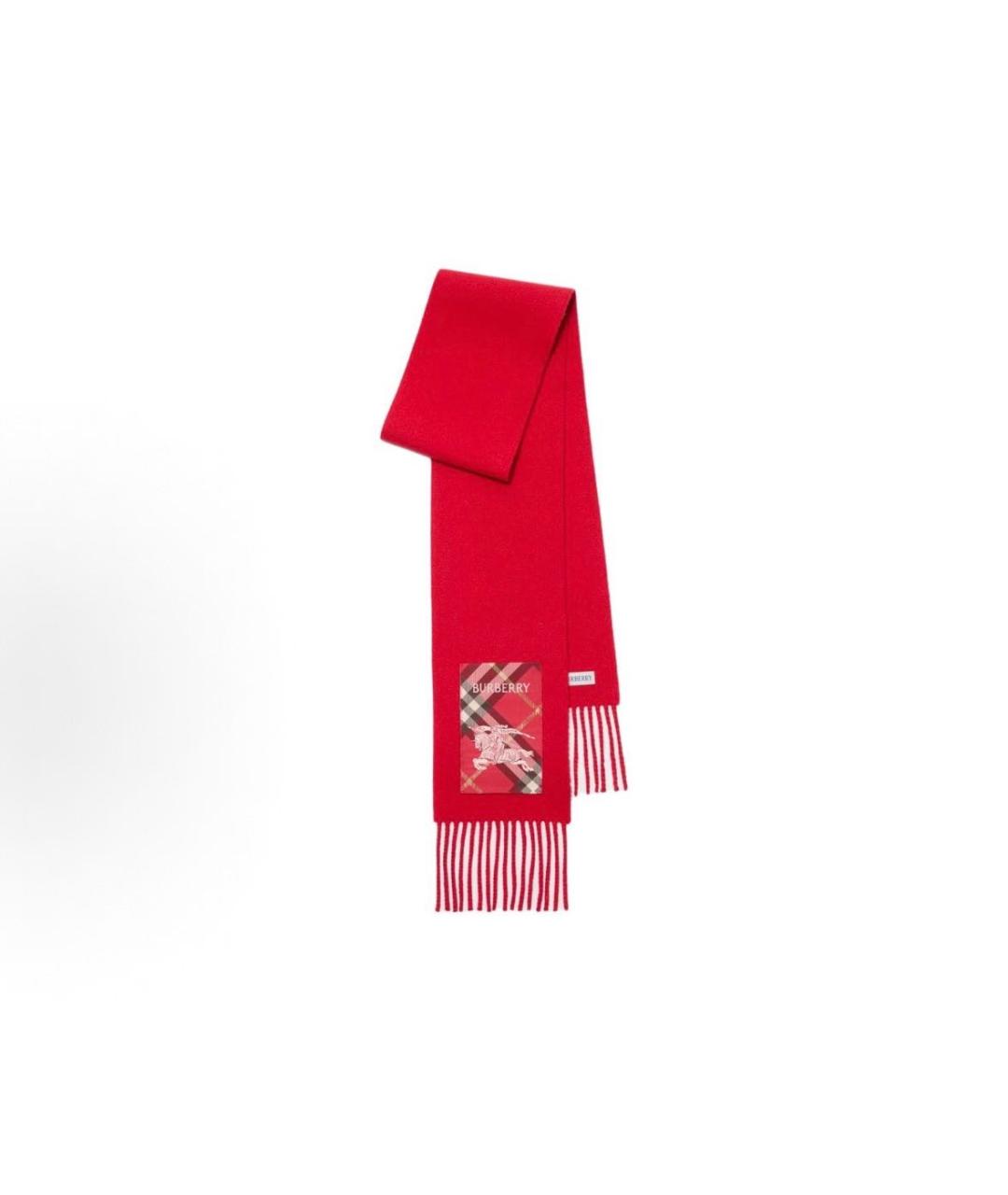 BURBERRY Красный кашемировый шарф, фото 4