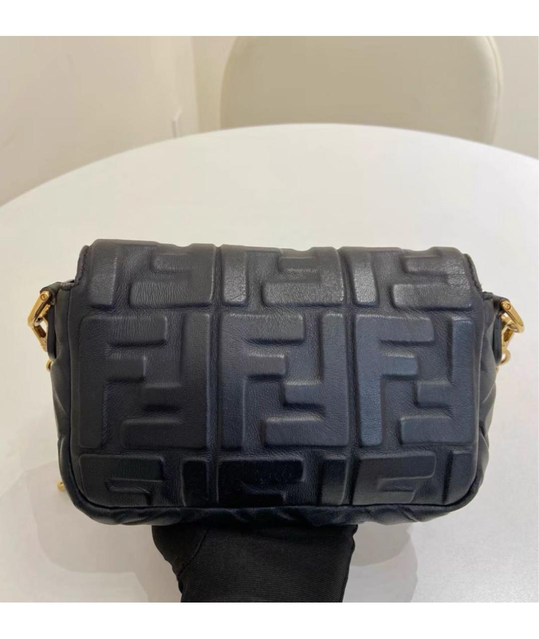 FENDI Черная кожаная сумка с короткими ручками, фото 3