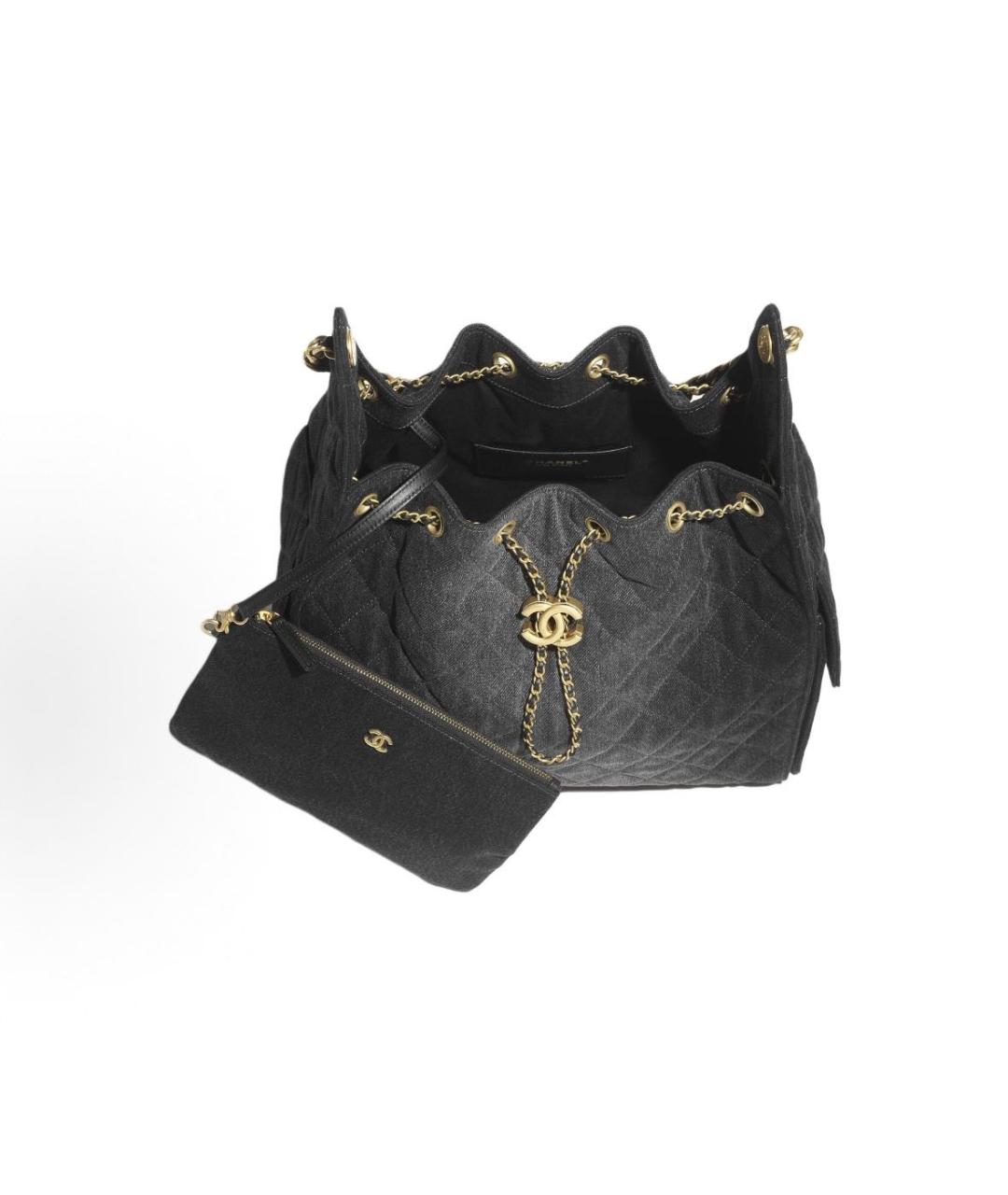 CHANEL Черная деним сумка через плечо, фото 3