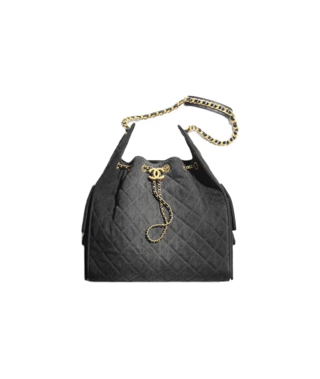 CHANEL Черная деним сумка через плечо, фото 6