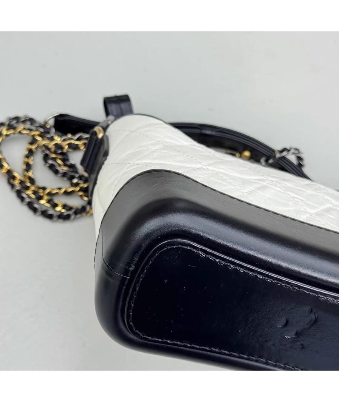 CHANEL Белая кожаная сумка через плечо, фото 7