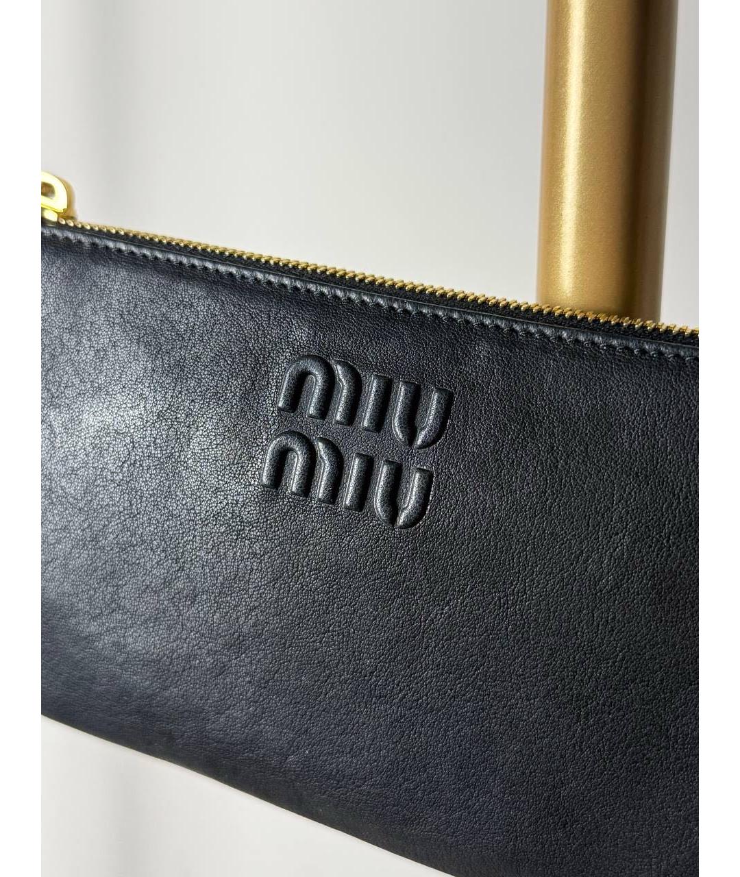 MIU MIU Черная кожаная сумка через плечо, фото 2