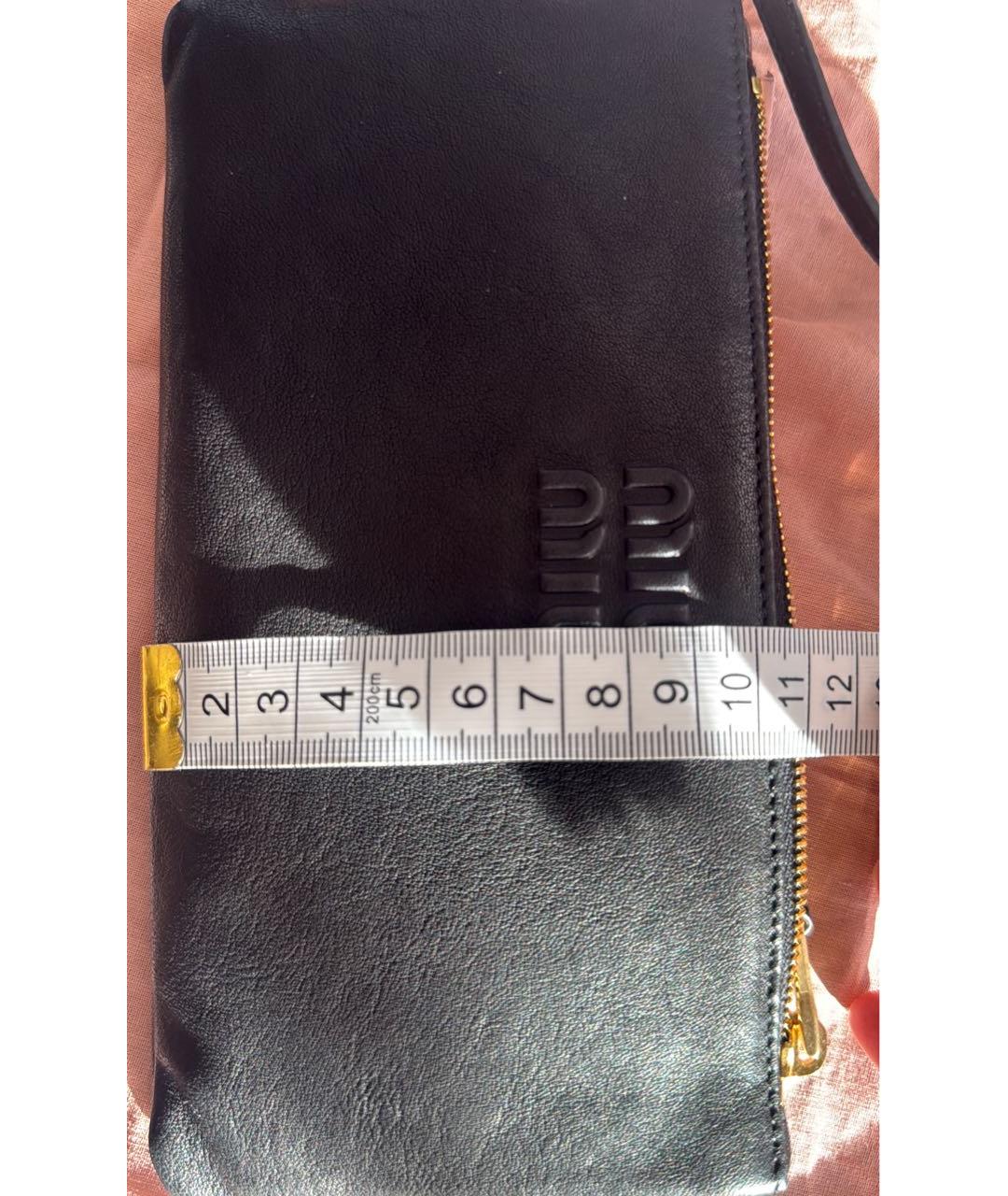 MIU MIU Черная кожаная сумка через плечо, фото 8