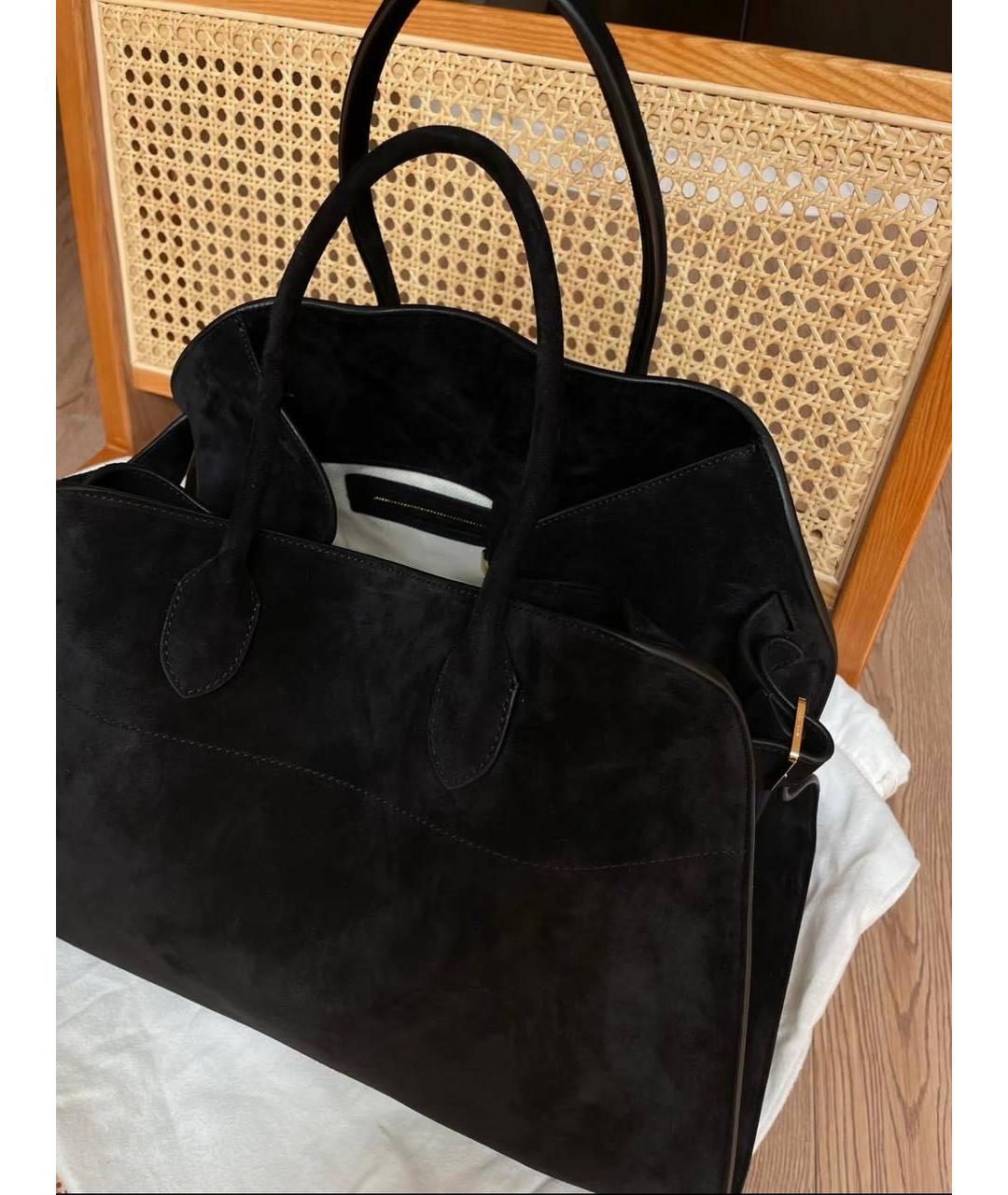 THE ROW Черная замшевая сумка с короткими ручками, фото 3