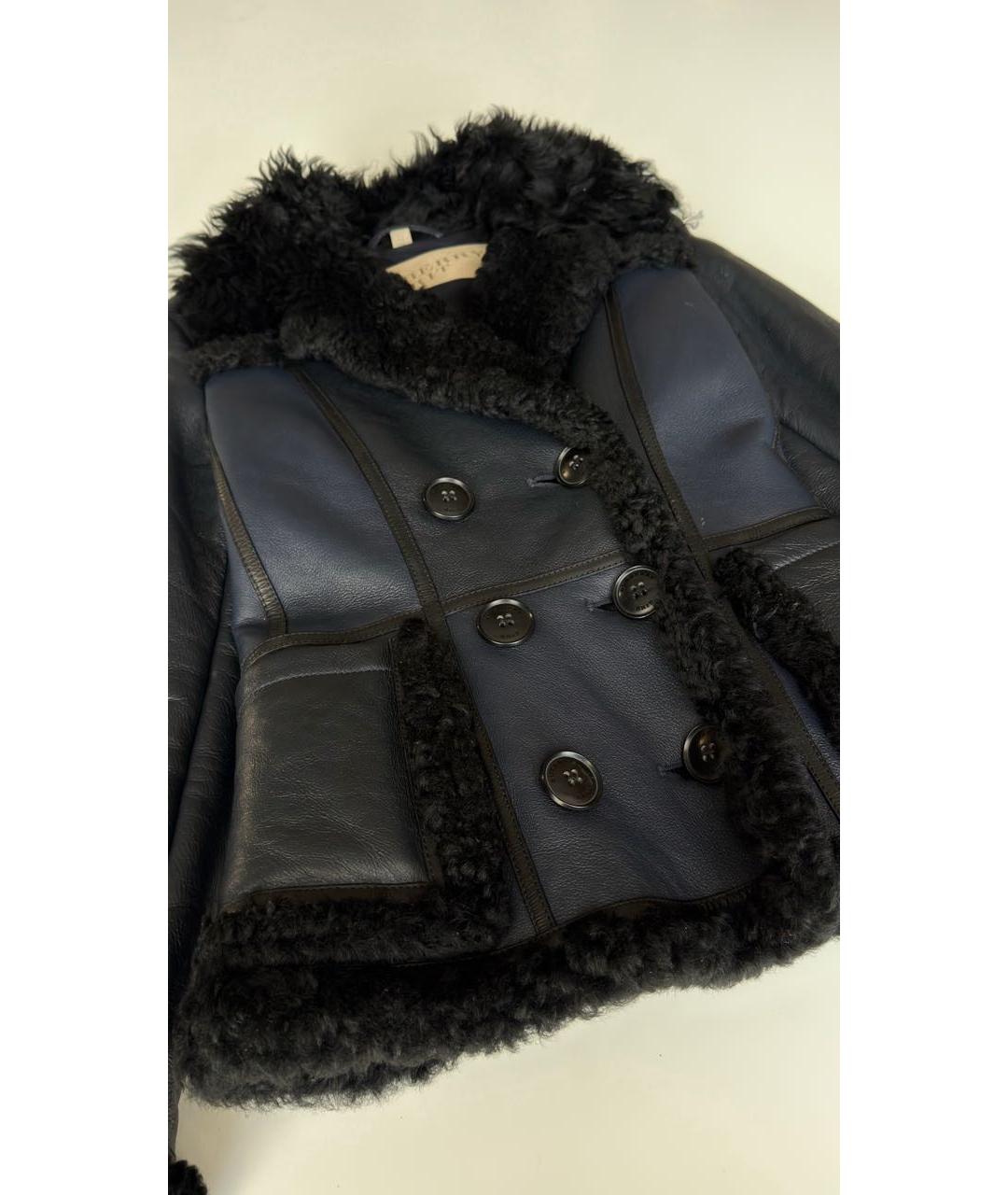 BURBERRY Черная кожаная дубленка, фото 4