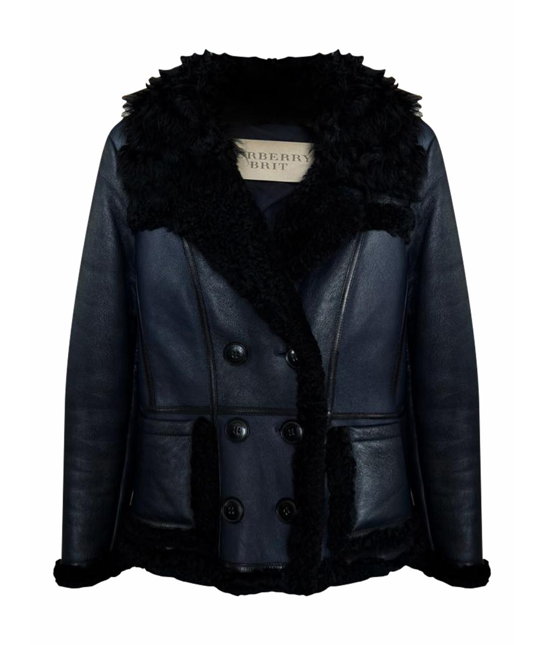 BURBERRY Черная кожаная дубленка, фото 1