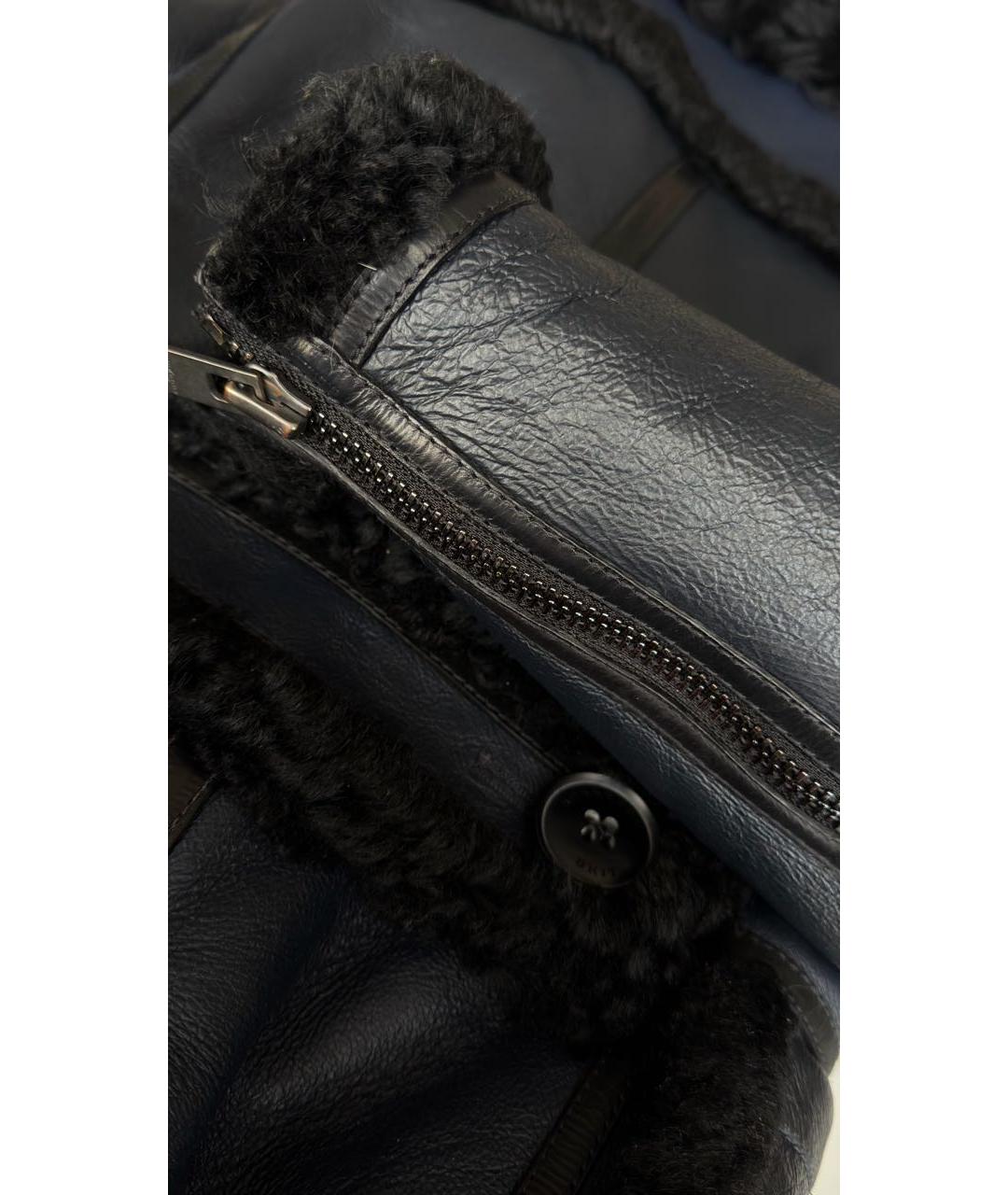 BURBERRY Черная кожаная дубленка, фото 5