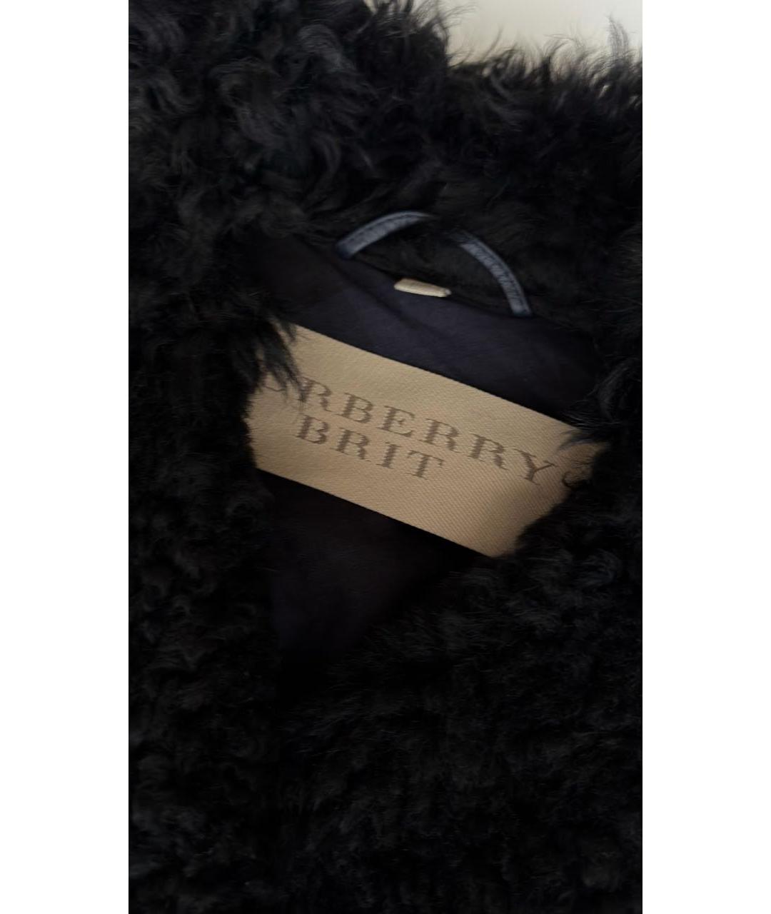 BURBERRY Черная кожаная дубленка, фото 3