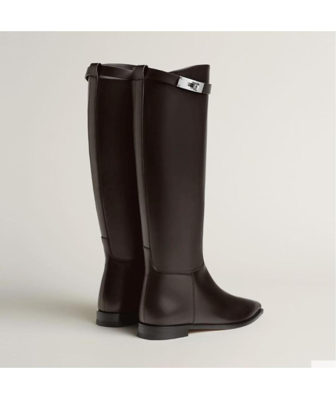 HERMES Коричневые кожаные сапоги, фото 3